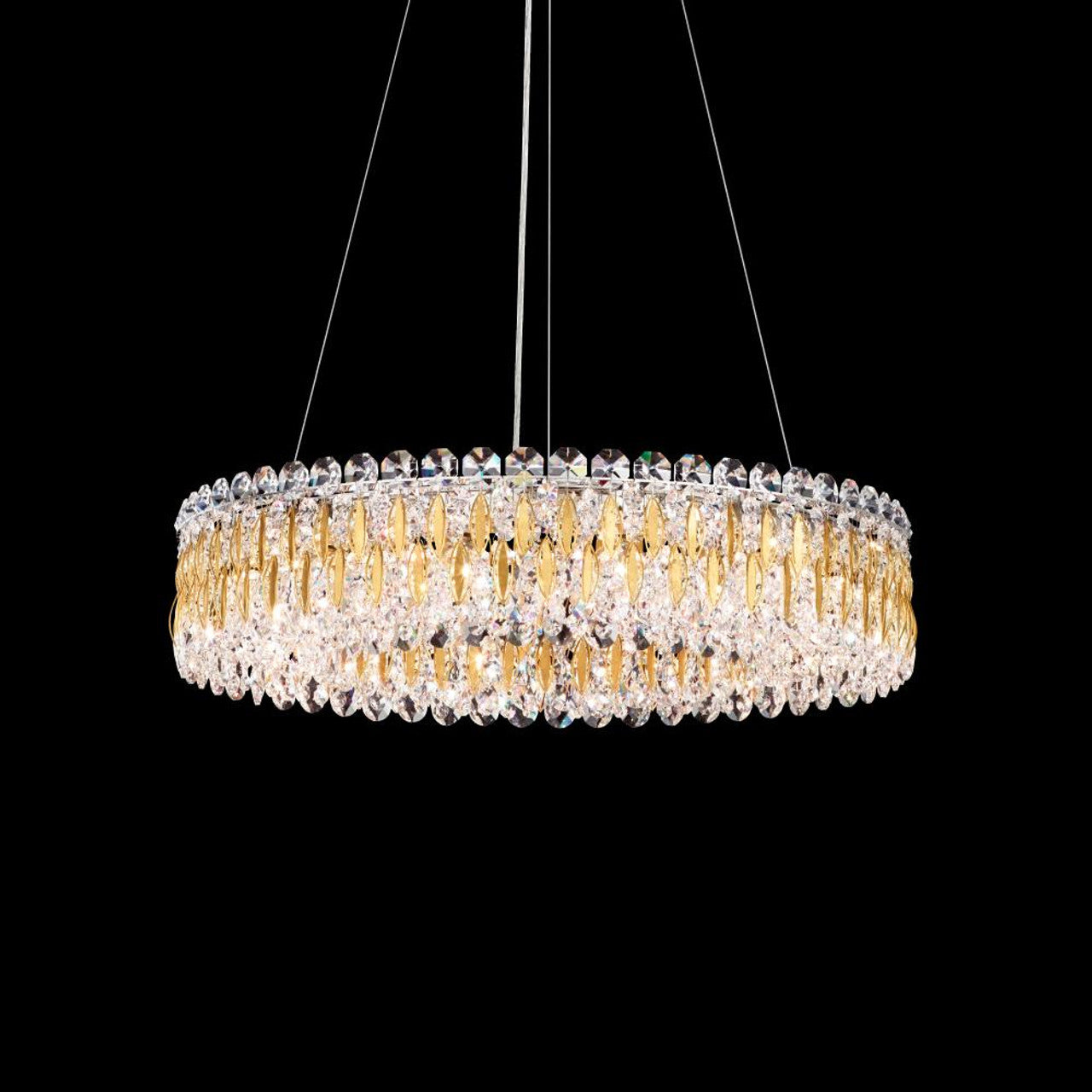 Sarella Pendant, 3-Light, Antique Silver, Clear Swarovski Crystal, 5"W (RS8341N-48S 1HZXH4)