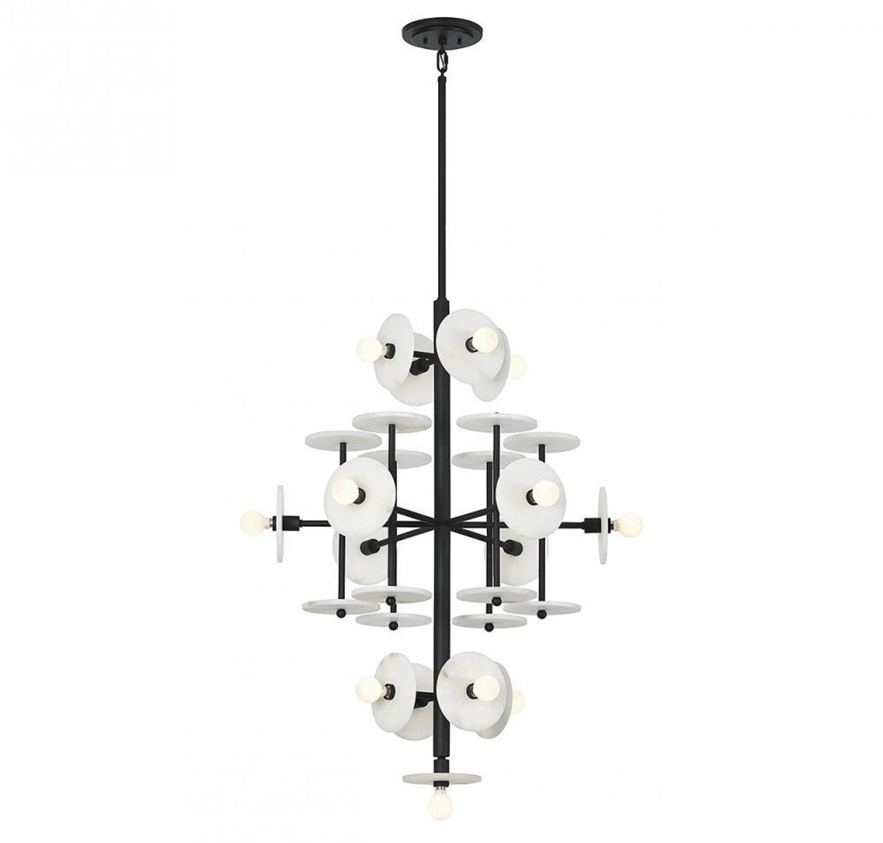 Amani Chandelier, 15-Light, Royal Gold, Alabaster