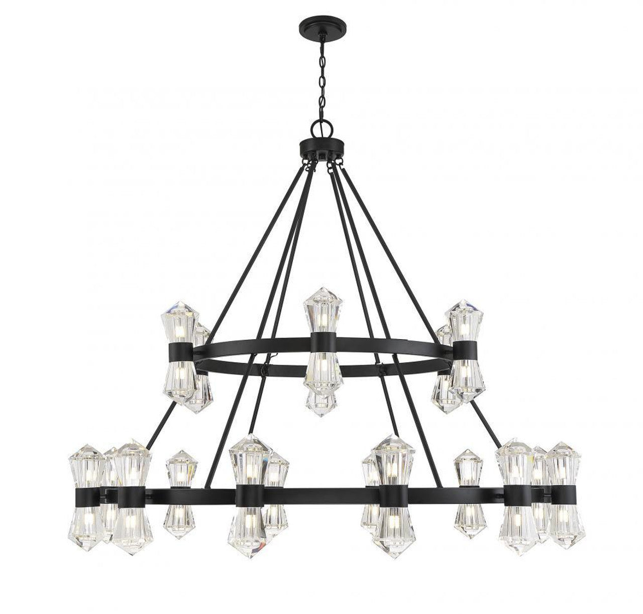Dryden Chandelier, 36-Light, Matte Black, 60"W AHXW0)