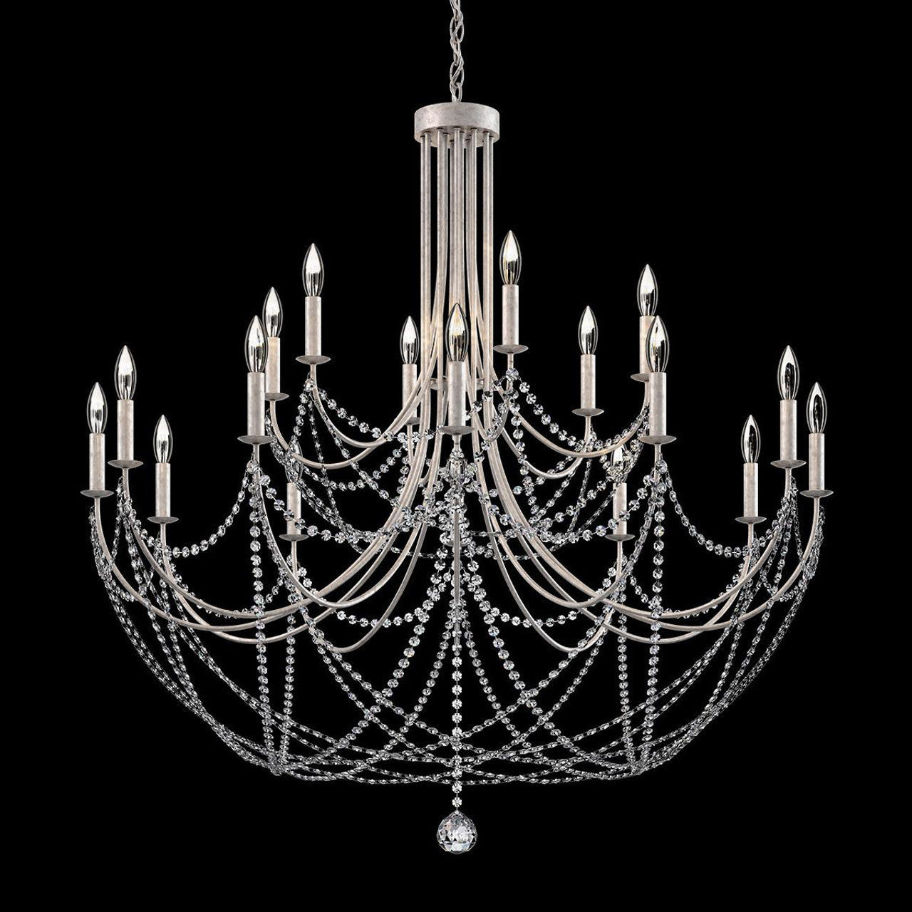 Verdana Chandelier, 18-Light, Black, Clear Optic Crystal (RJ1018N-51O 1JD433)