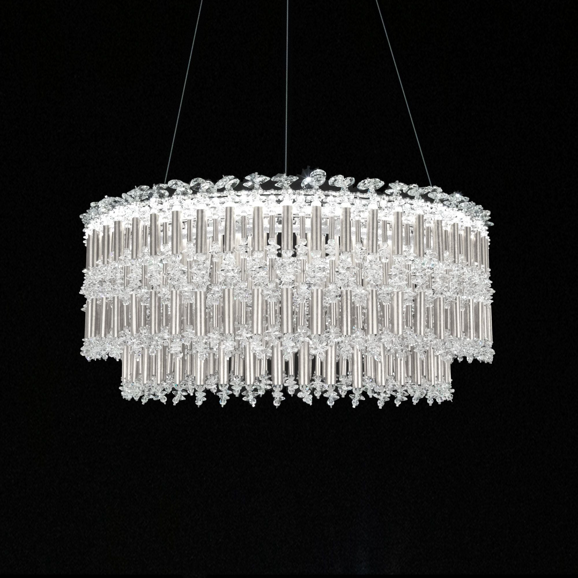Tahitian 25" Wide Antique Silver Pendant Light