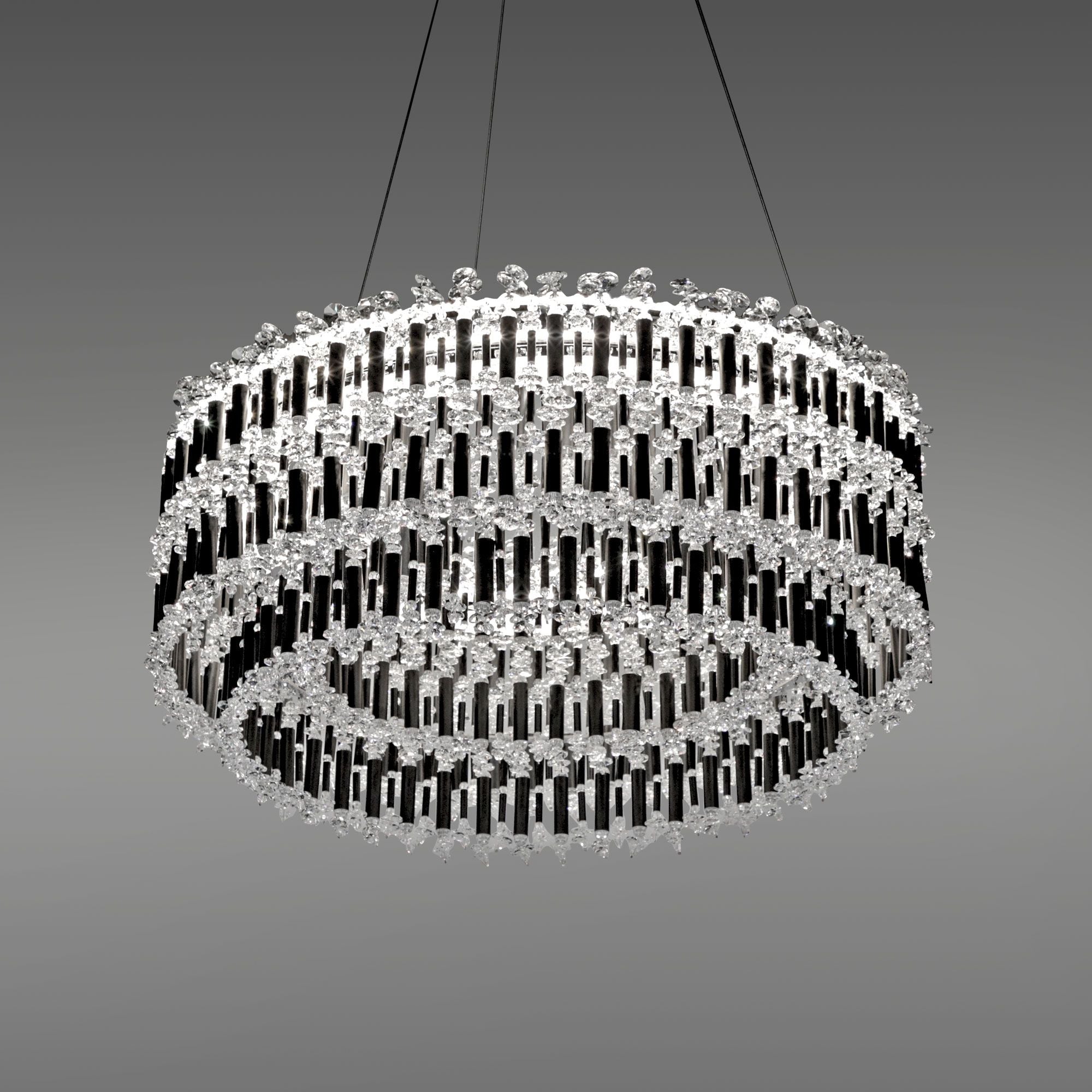 Tahitian 25" Wide Black Clear Pendant Light
