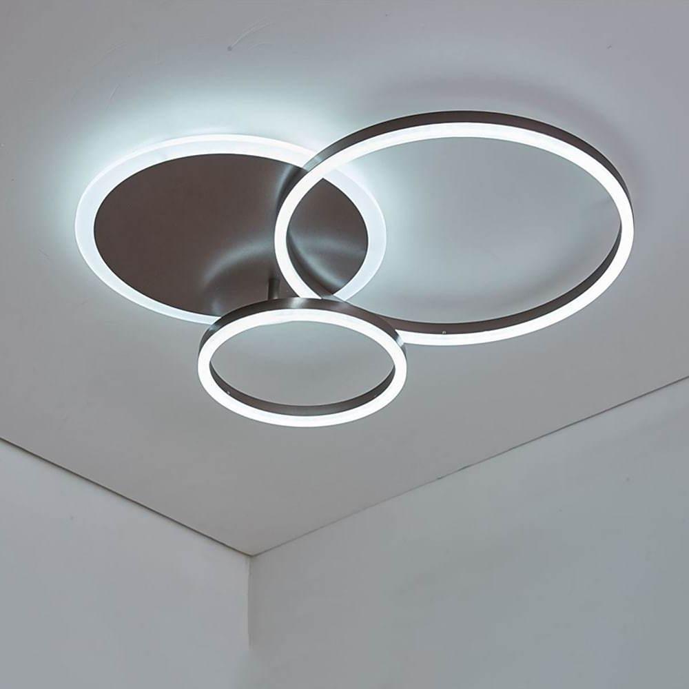 26-Inch LED Artistic Flush Mount Ceiling Light with 3 Ring