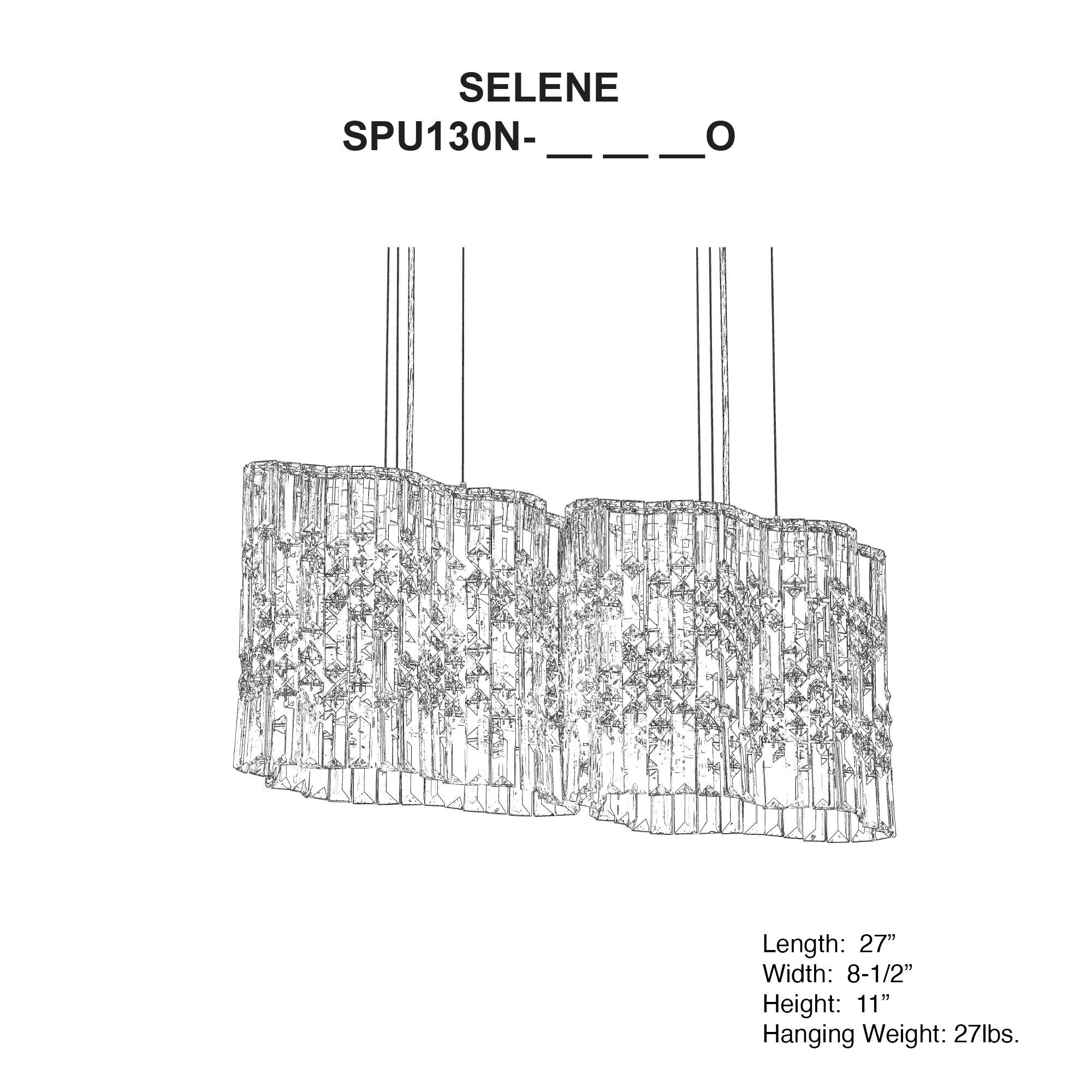 Selene 11"H X 4-Light Crystal Pendant in Polished