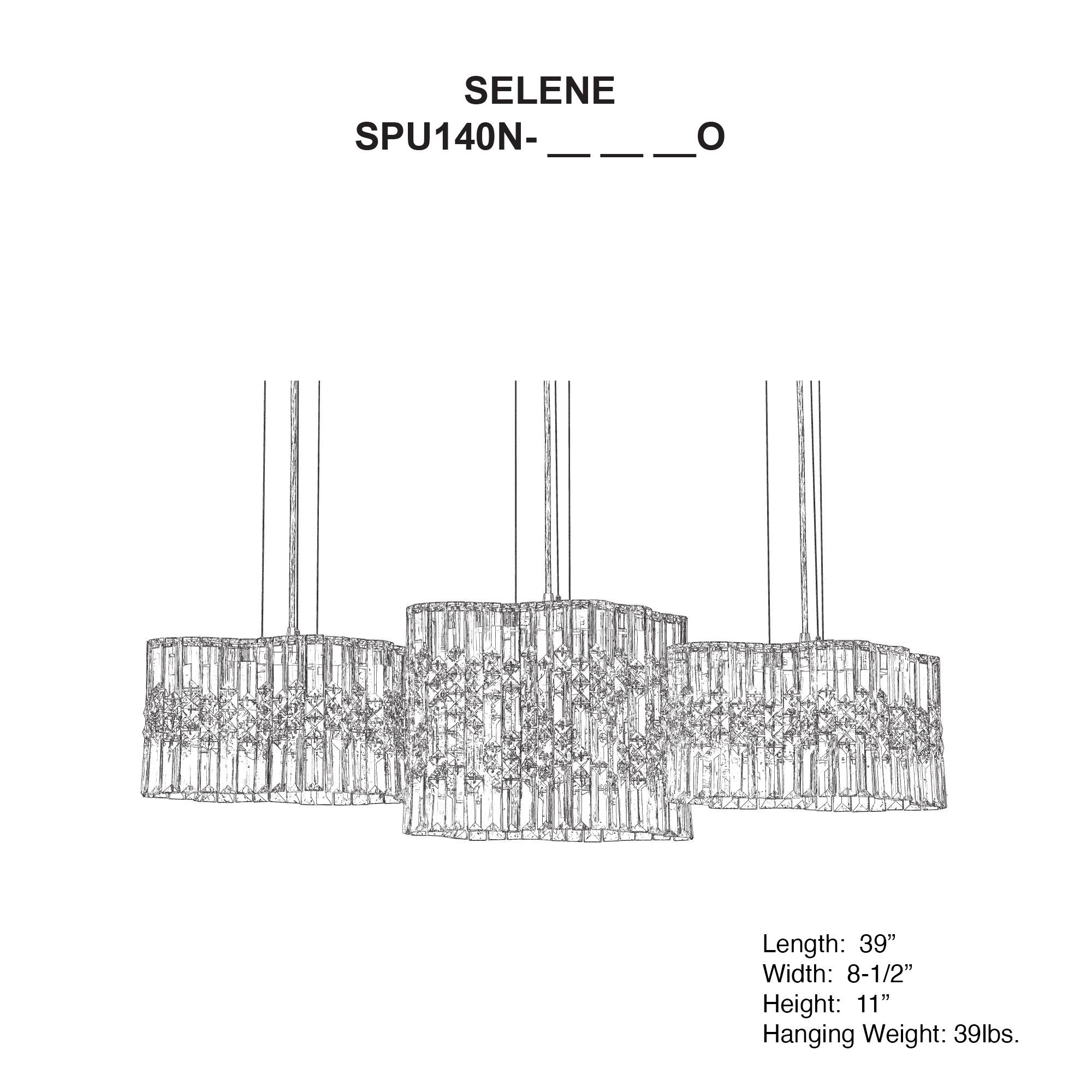 Selene 11"H X 6-Light Crystal Pendant in Polished