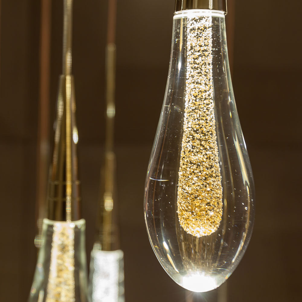 Set of 3 Glass Drop Lights Chandelier