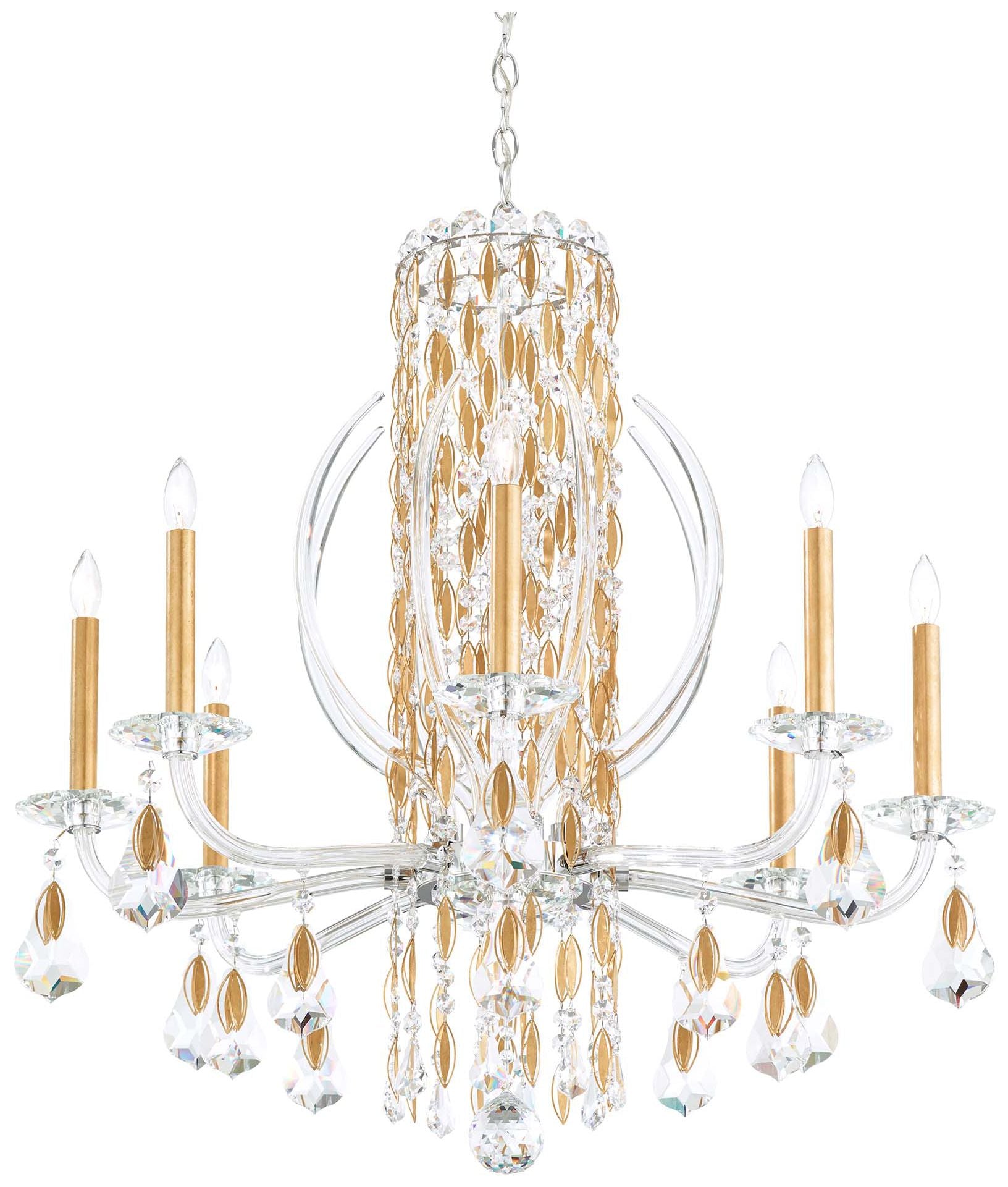 Siena 31"H X 8-Light Crystal Chandelier in Gold