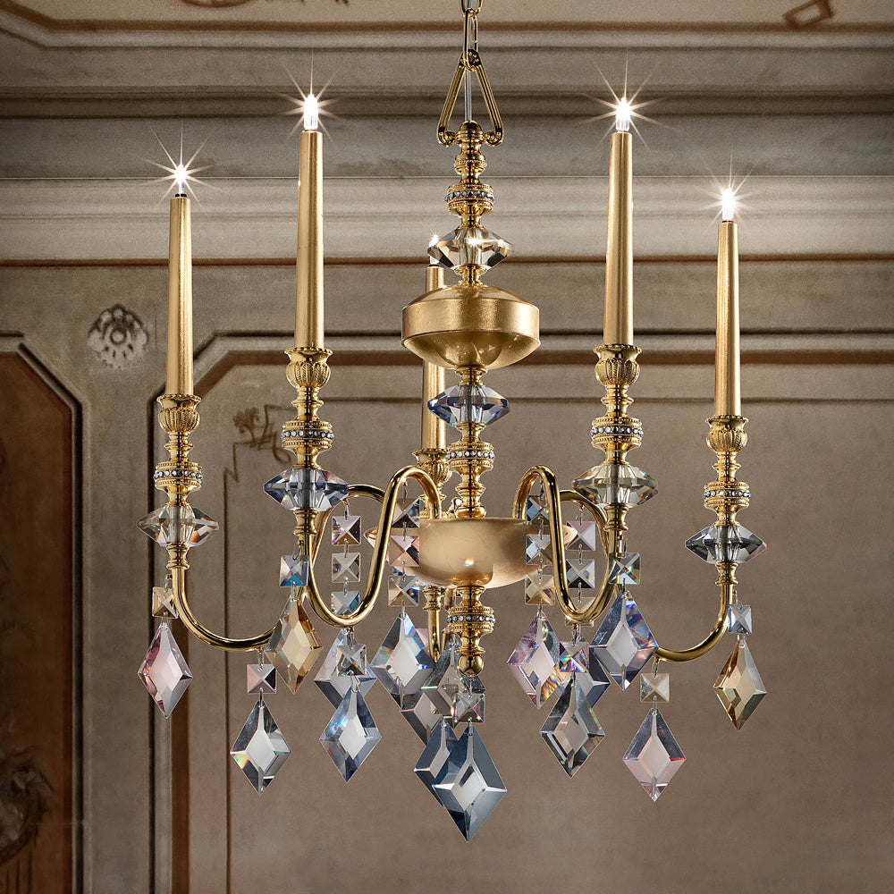 Slim Candle Plated Chandelier