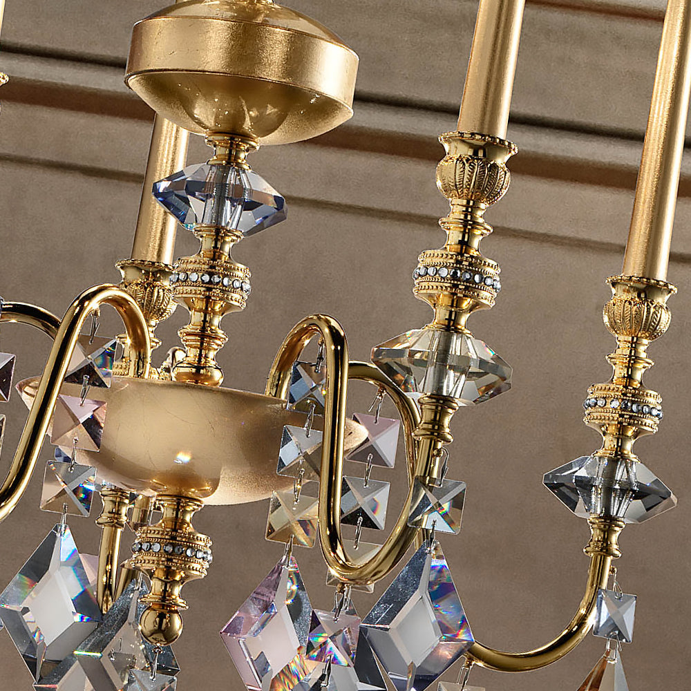 Slim Candle Plated Chandelier