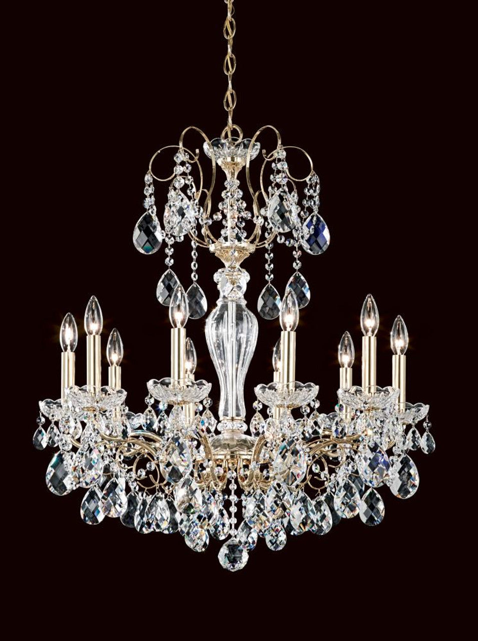 Sonatina Chandelier, 10-Light, Etruscan Gold, Clear Heritage Crystal, 25.5"W (ST1946N-23H 1810UH)