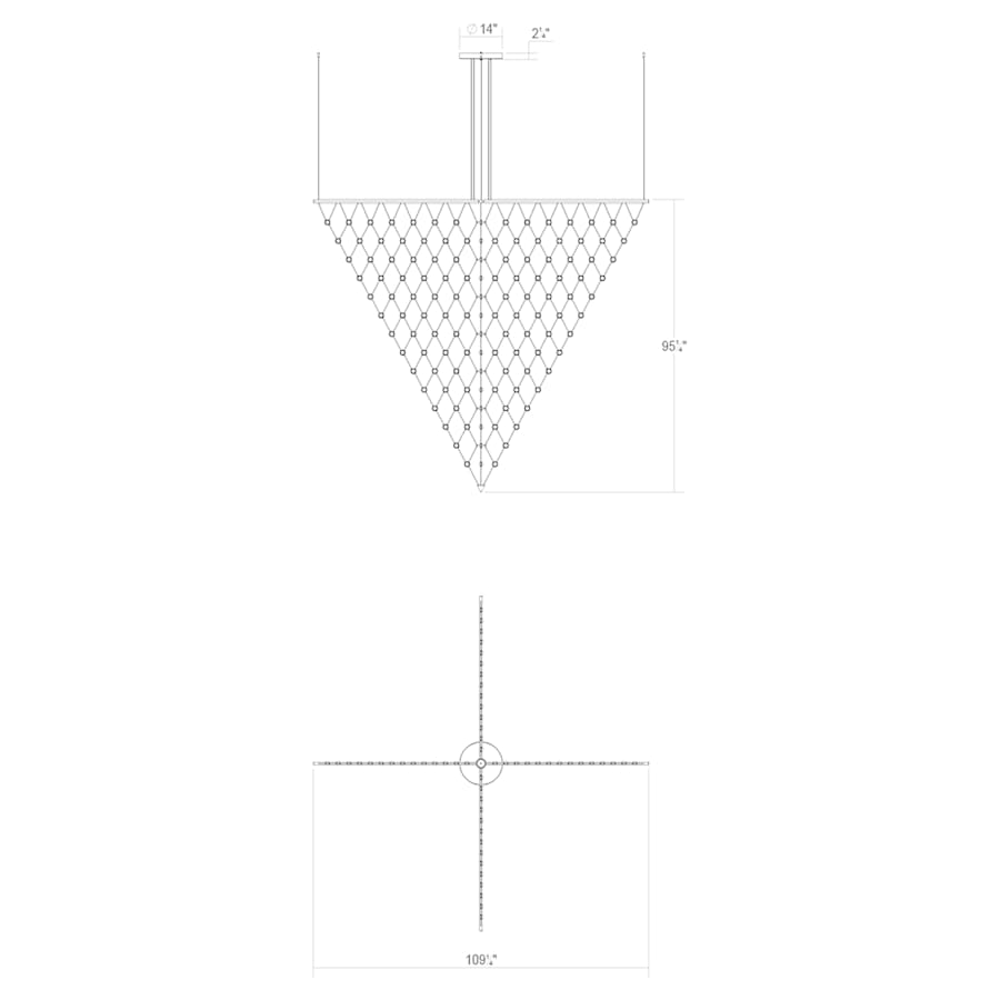 Constellation Galaxy Matrix 4-Light 78" Pendant Light