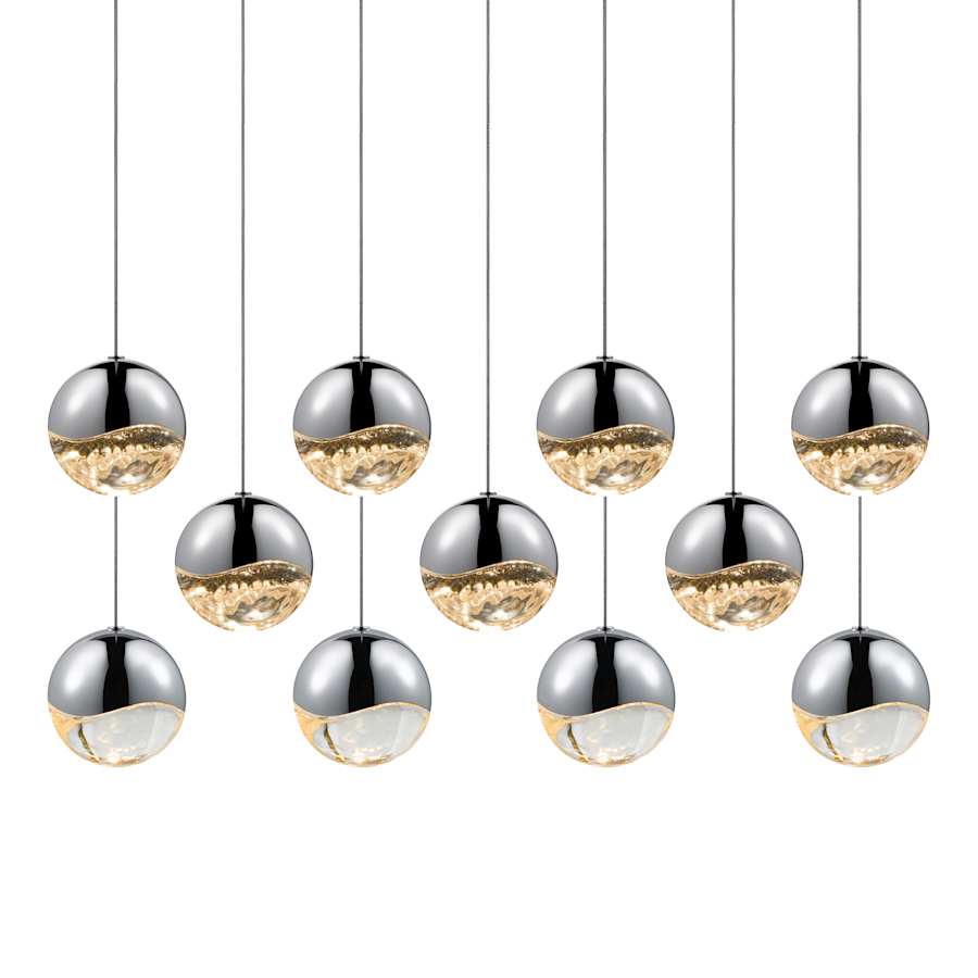 Grapes 11-Light 38" Wide LED Suspension Linear Pendant