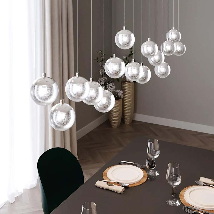 Champagne Bubbles 6-Light 12" Wide LED Pendant Light