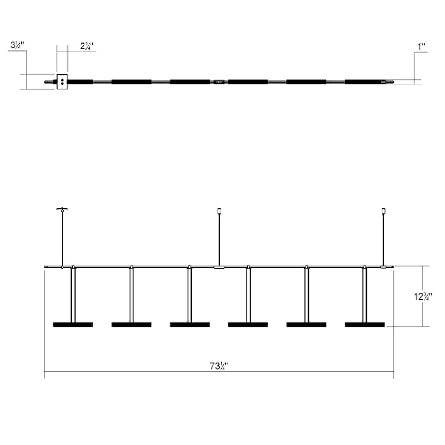 Suspenders LED 2-Bar In-Line Linear Pendant