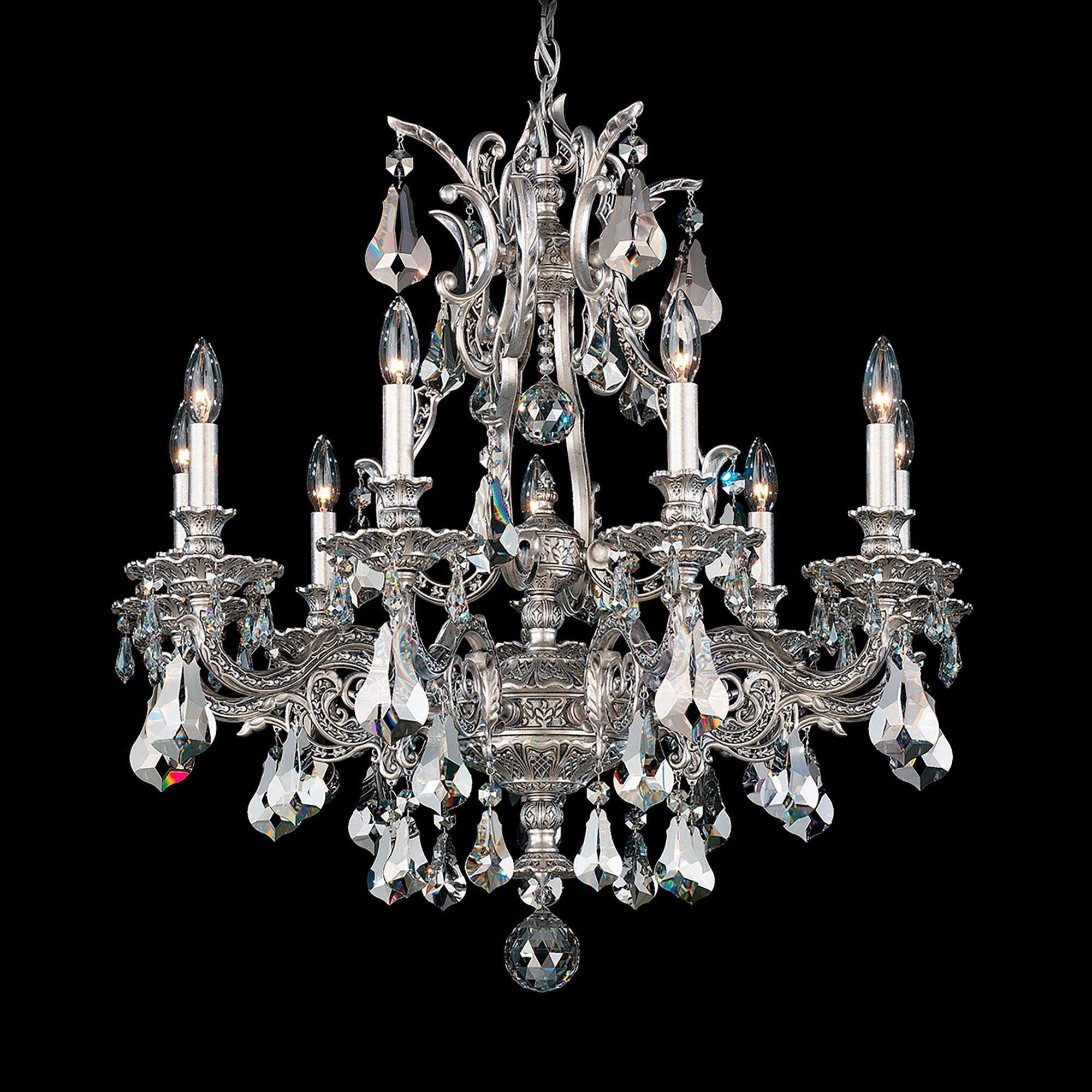 Sophia 30"H X 9-Light Crystal Chandelier in Silver