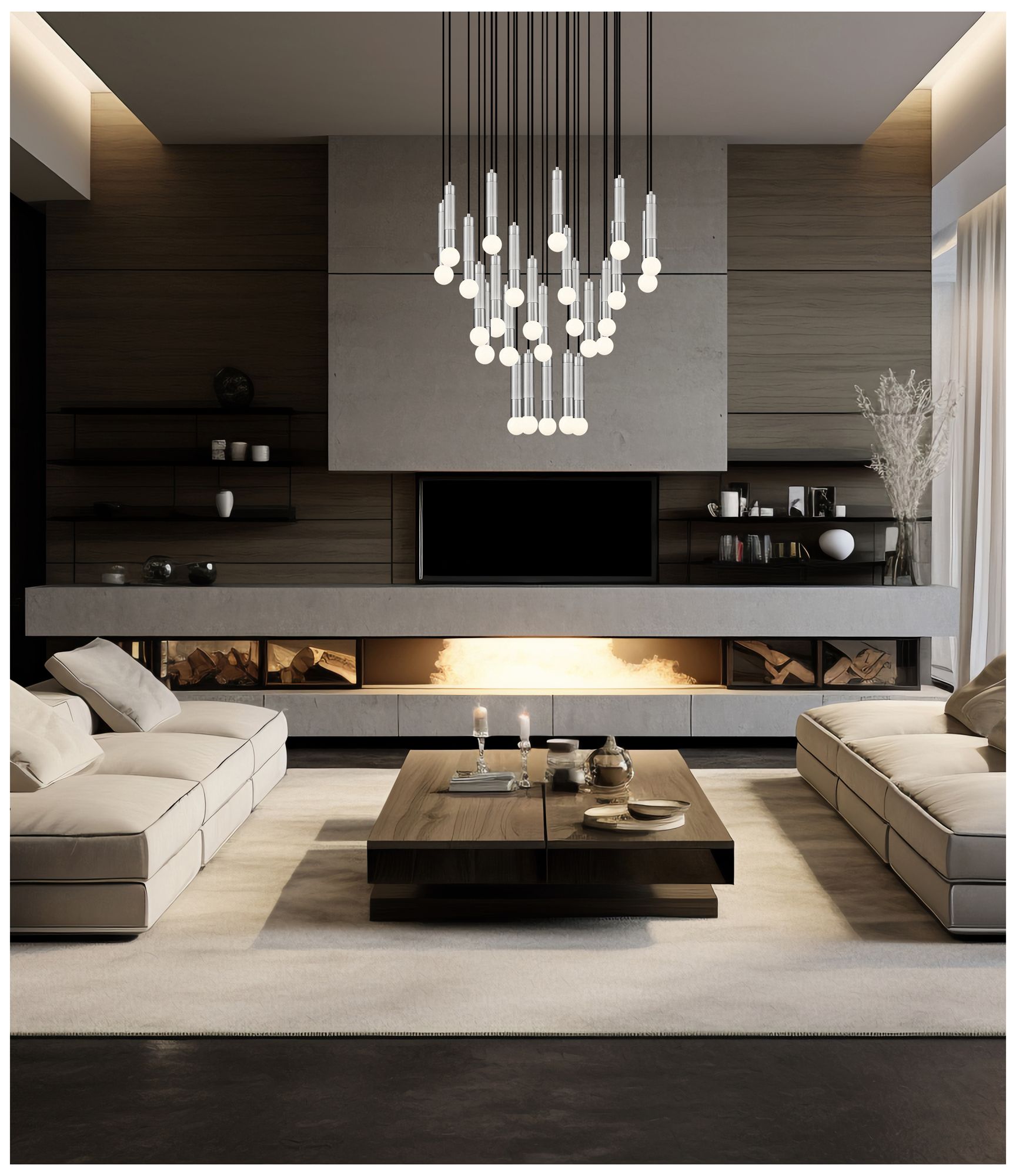 Stari Brushed Nickel 27-Light Chandelier
