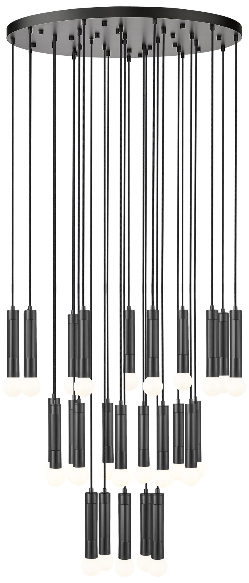 Stari Matte Black 27-Light Chandelier
