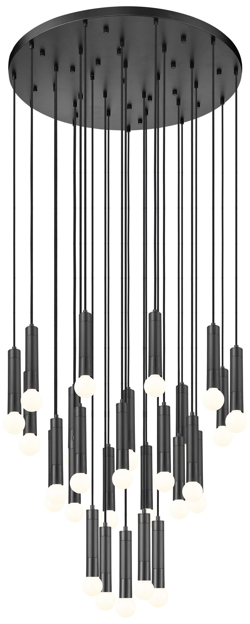 Stari Matte Black 27-Light Chandelier