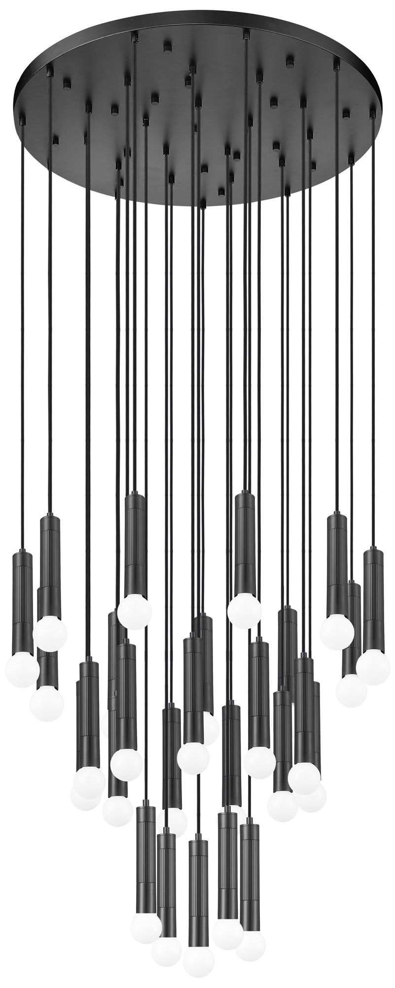 Stari Matte Black 27-Light Chandelier
