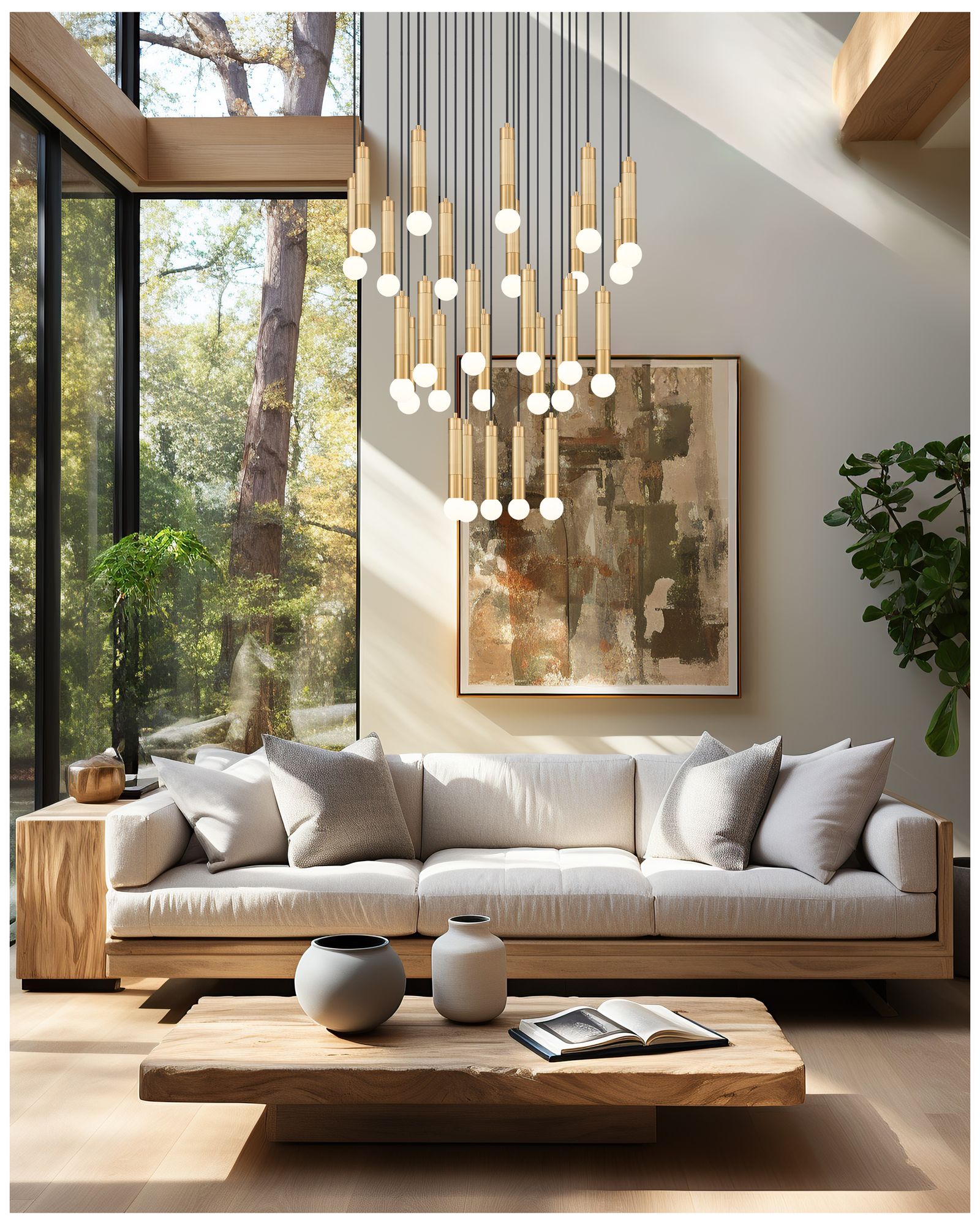Stari Modern Gold 27-Light Chandelier
