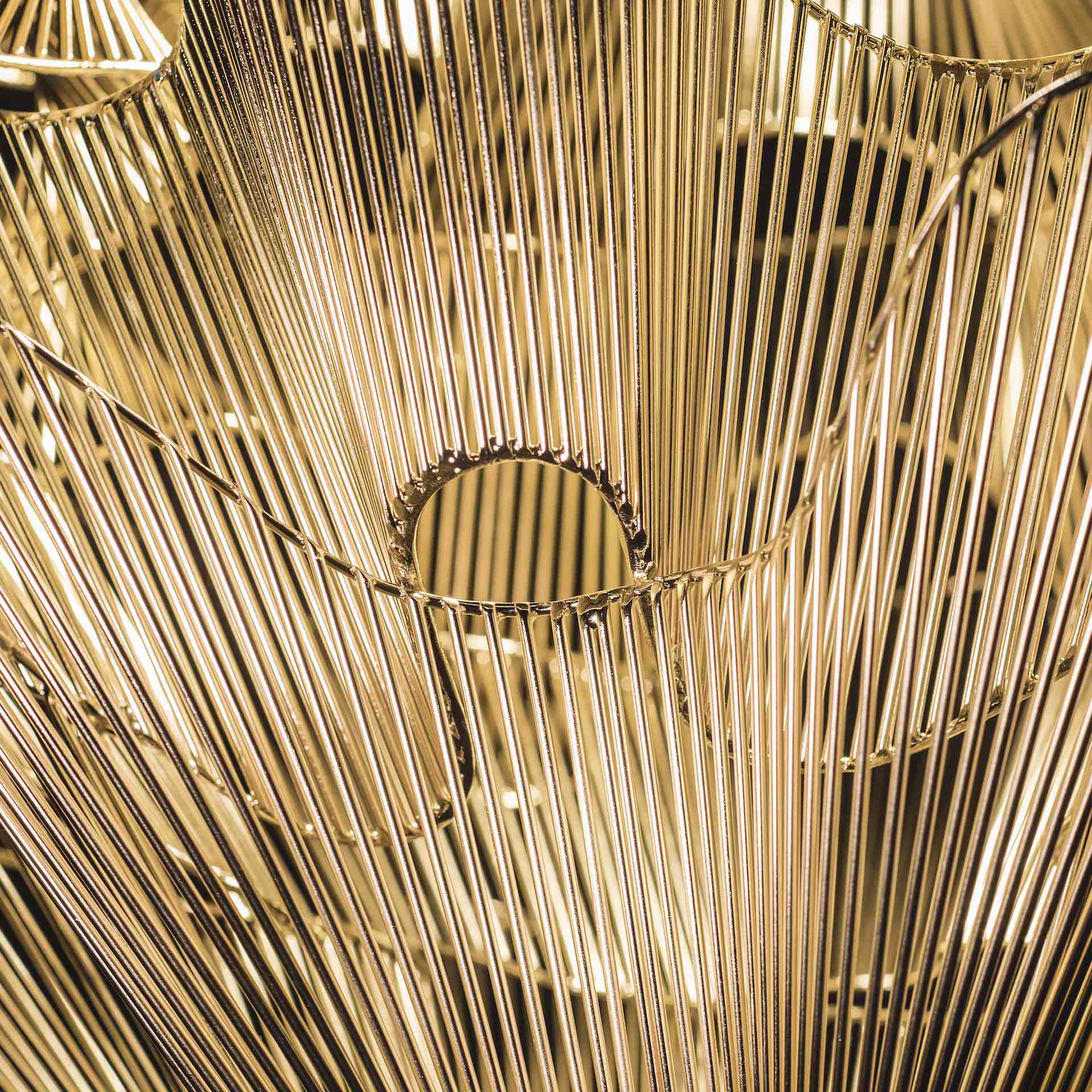 Striking Italian Designer Gold Plated Chandelier