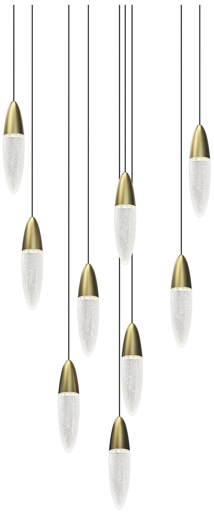 Sultana 24.5" Wide Satin Brass 9-Light LED Chandelier