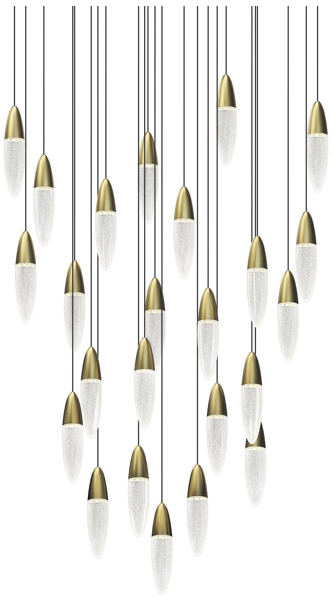 Sultana 37" Wide Satin Brass 24-Light LED Chandelier