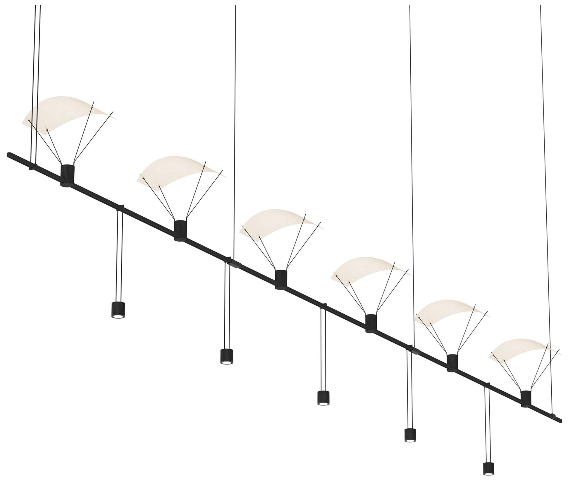 Suspenders 110" Wide 3-Bar Satin Black Linear Pendant