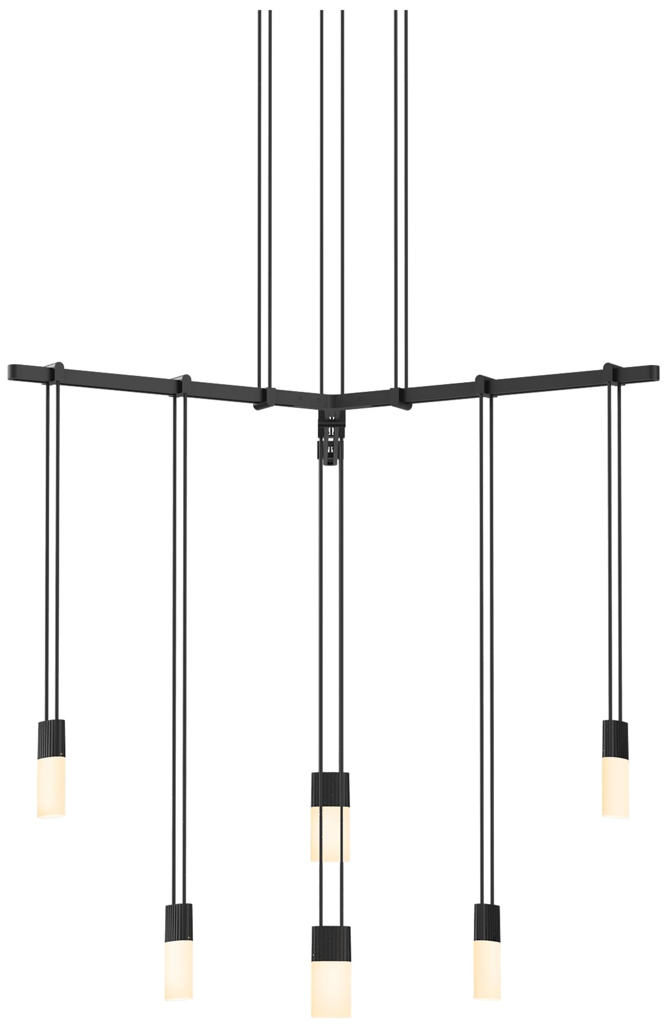 Suspenders 24" 1-Tier Tri-Bar Satin Chandelier