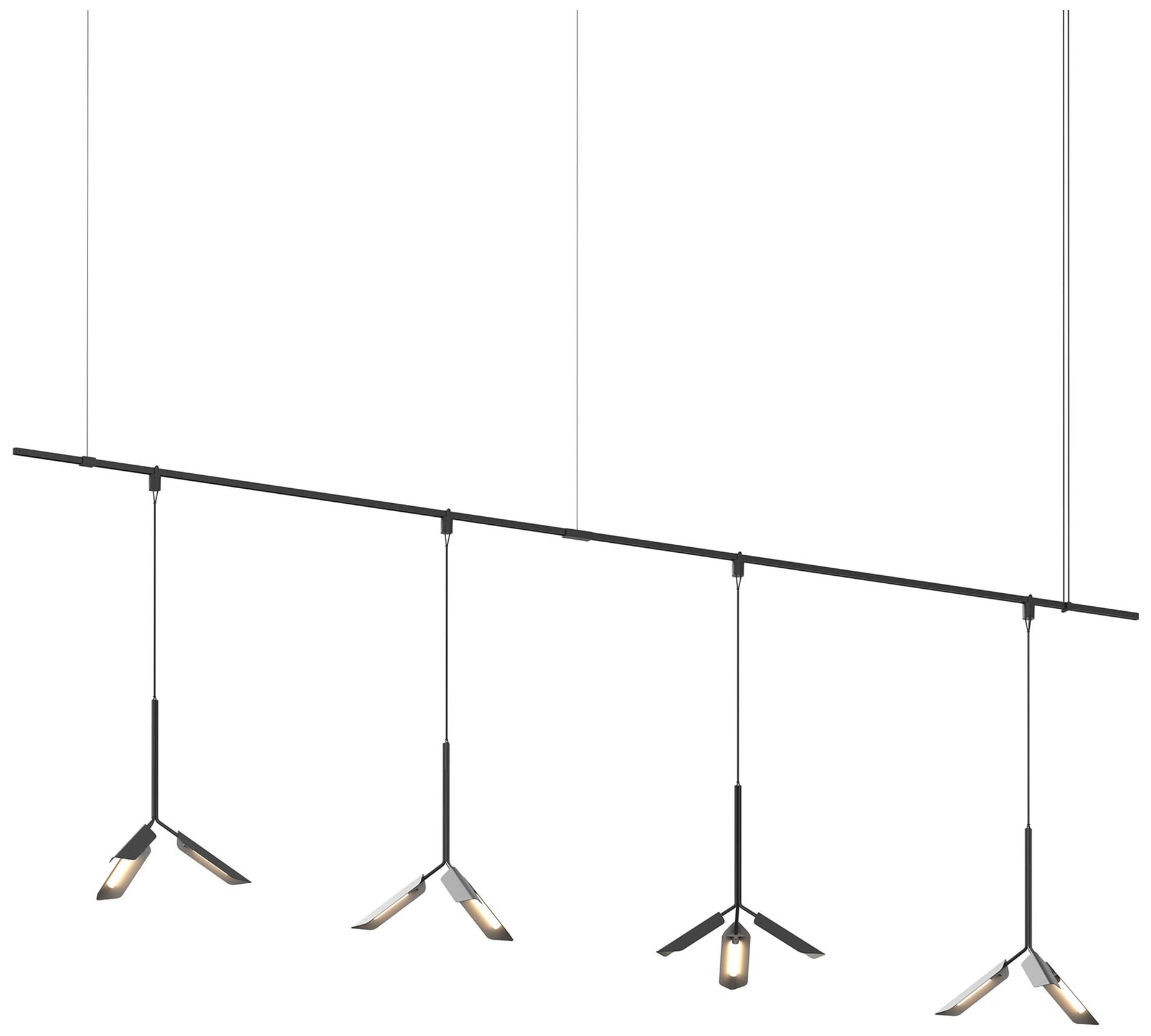 Suspenders 49" Wide Satin Black 1.Tier Chandelier