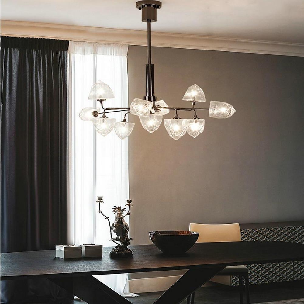 Mini Sputnik Chandelier Light Metal Glass LED for Room