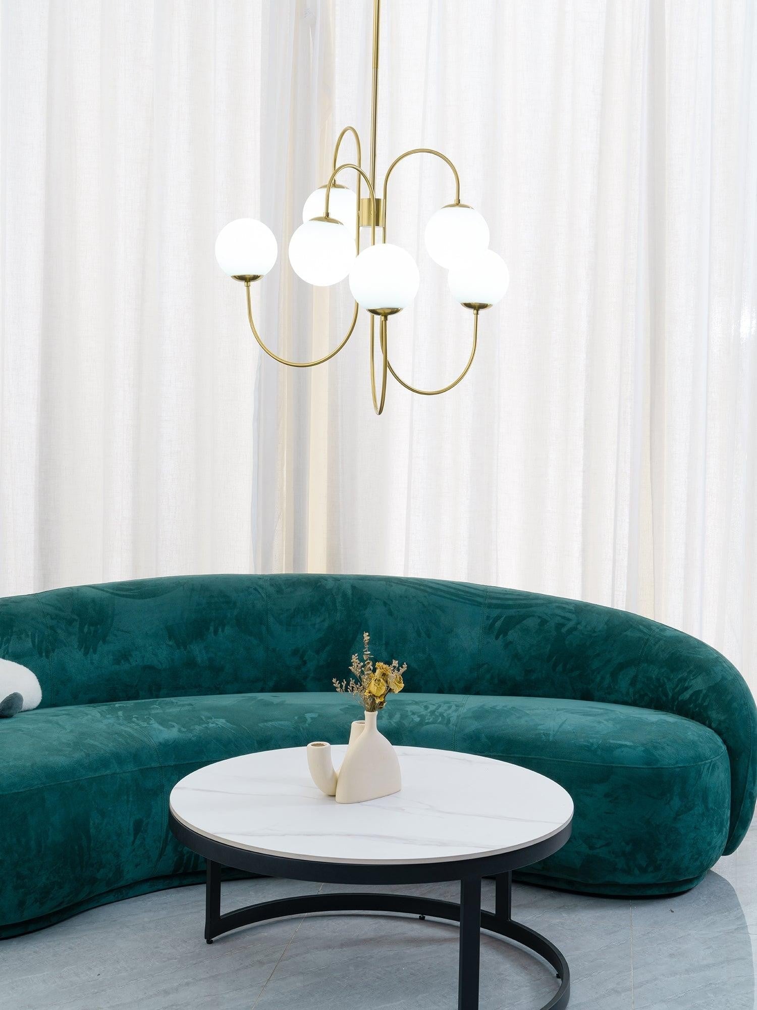 Swan Curve Glass Chandelier