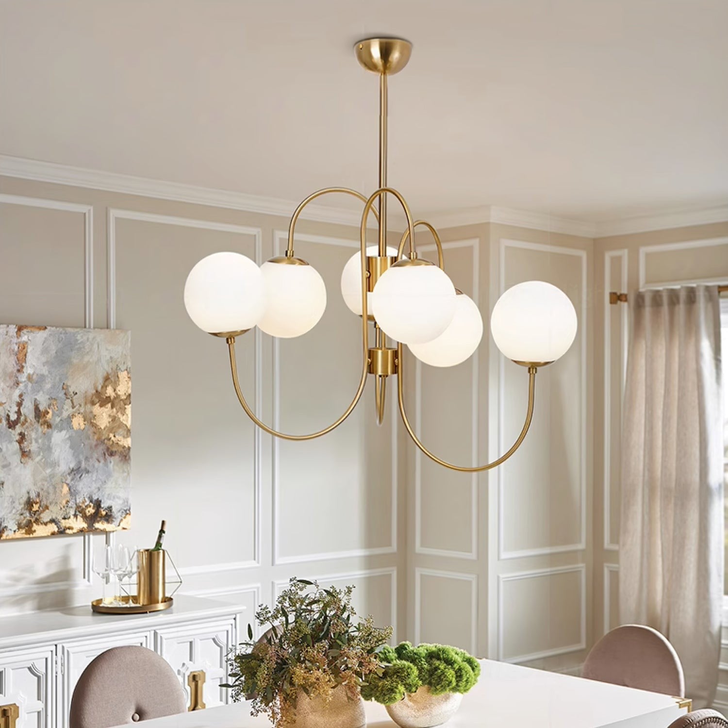 Swan Curve Glass Chandelier
