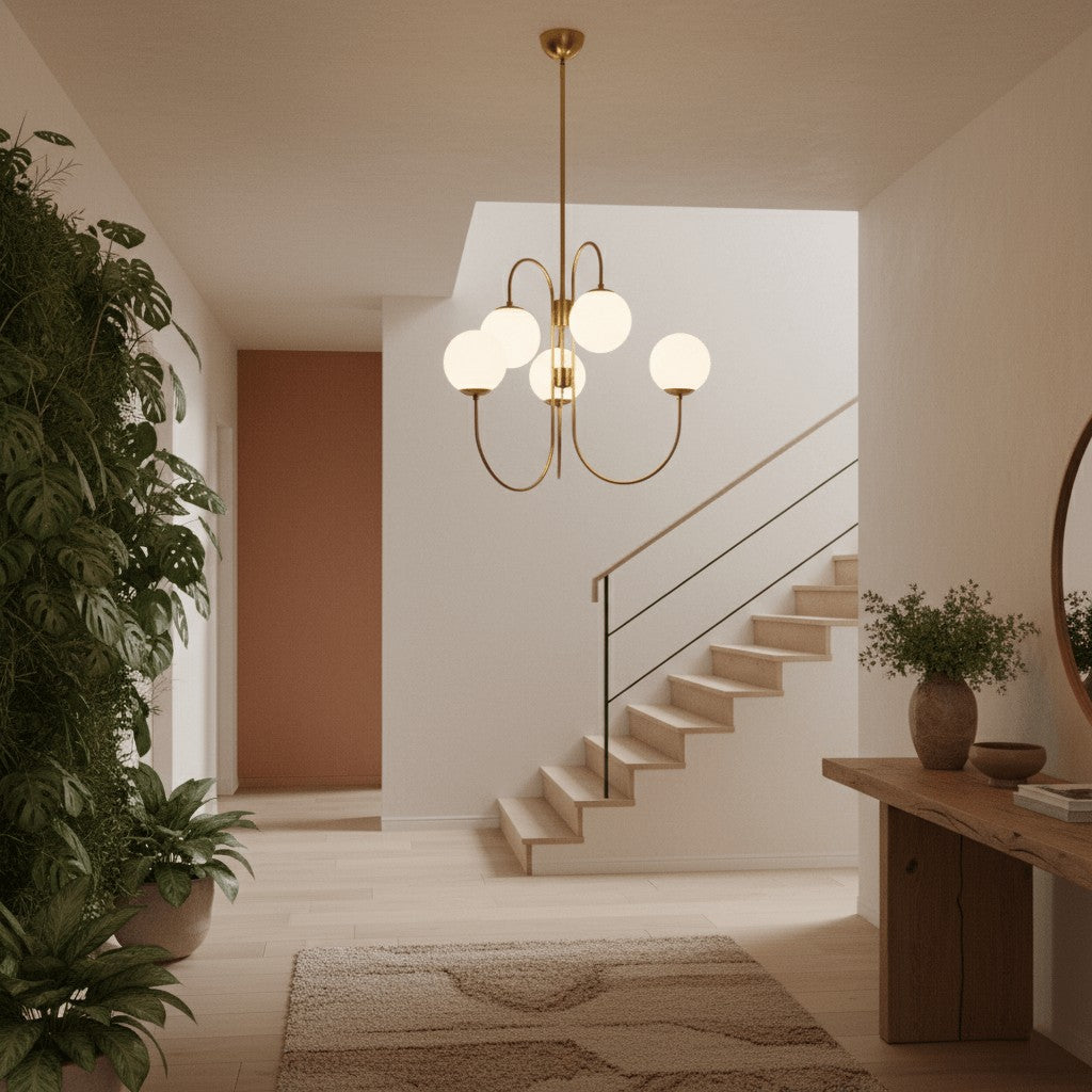 Swan Curve Glass Chandelier