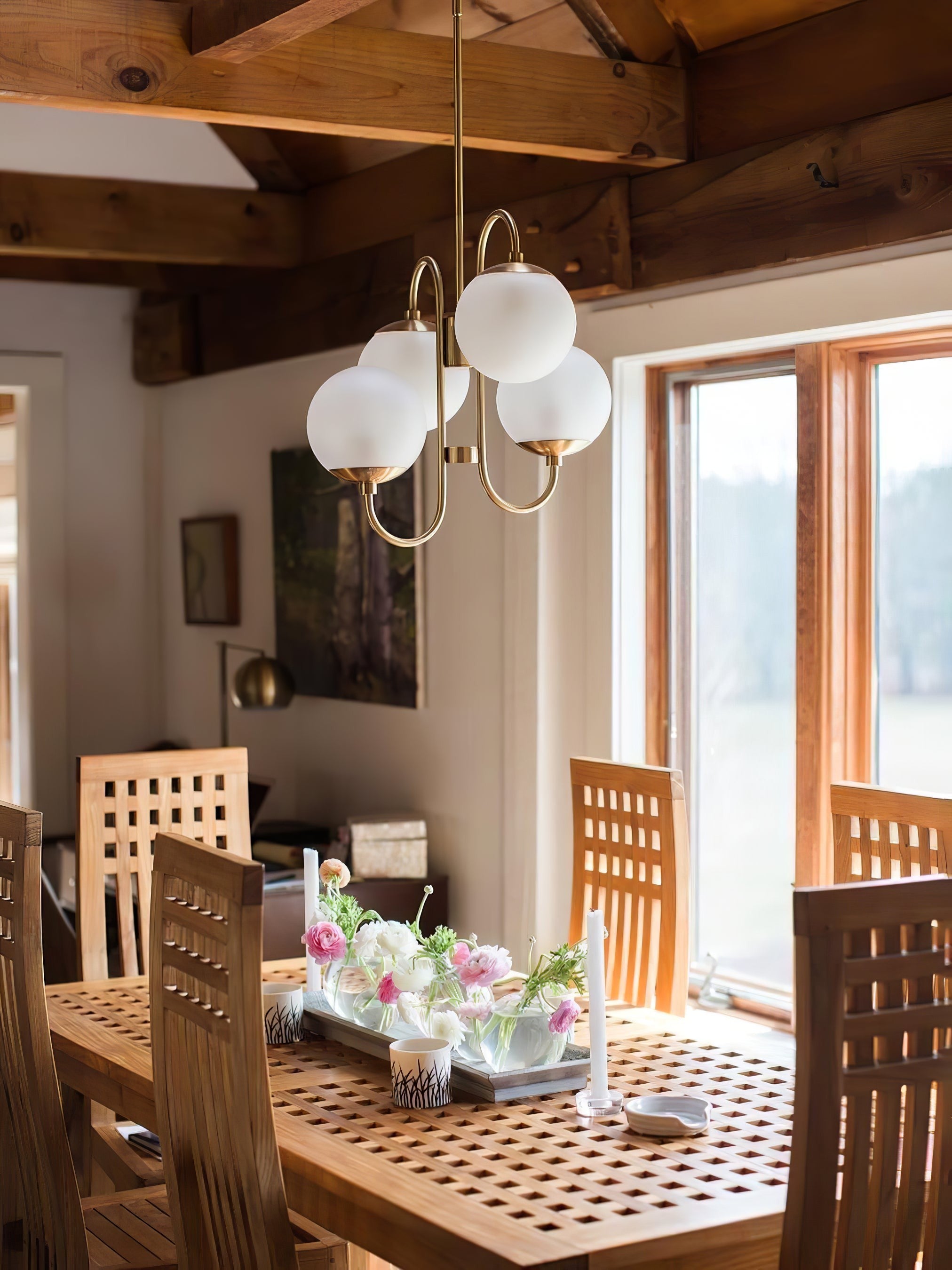 Swan Curve Glass Chandelier