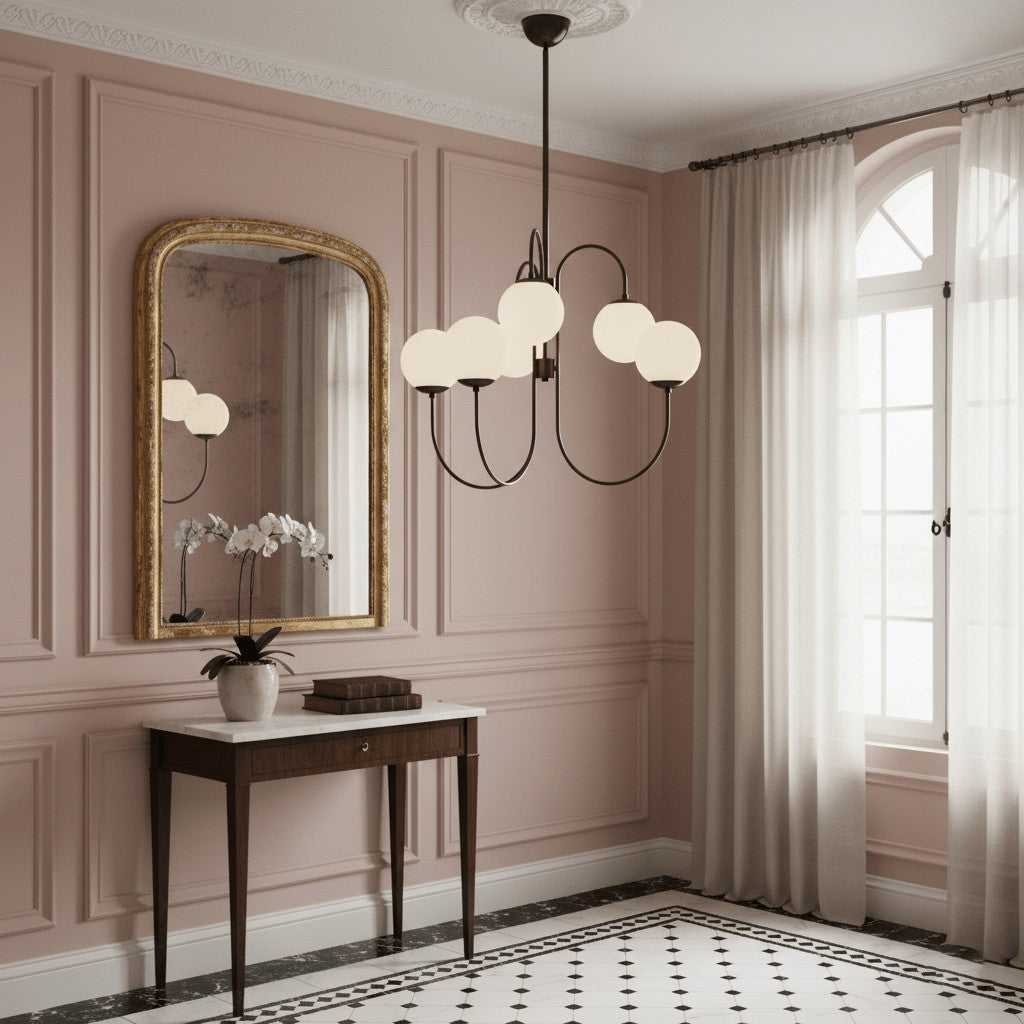 Swan Curve Glass Chandelier