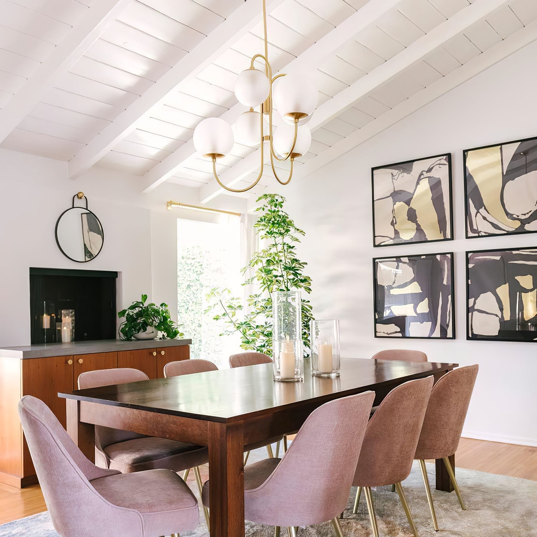 Swan Curve Glass Chandelier