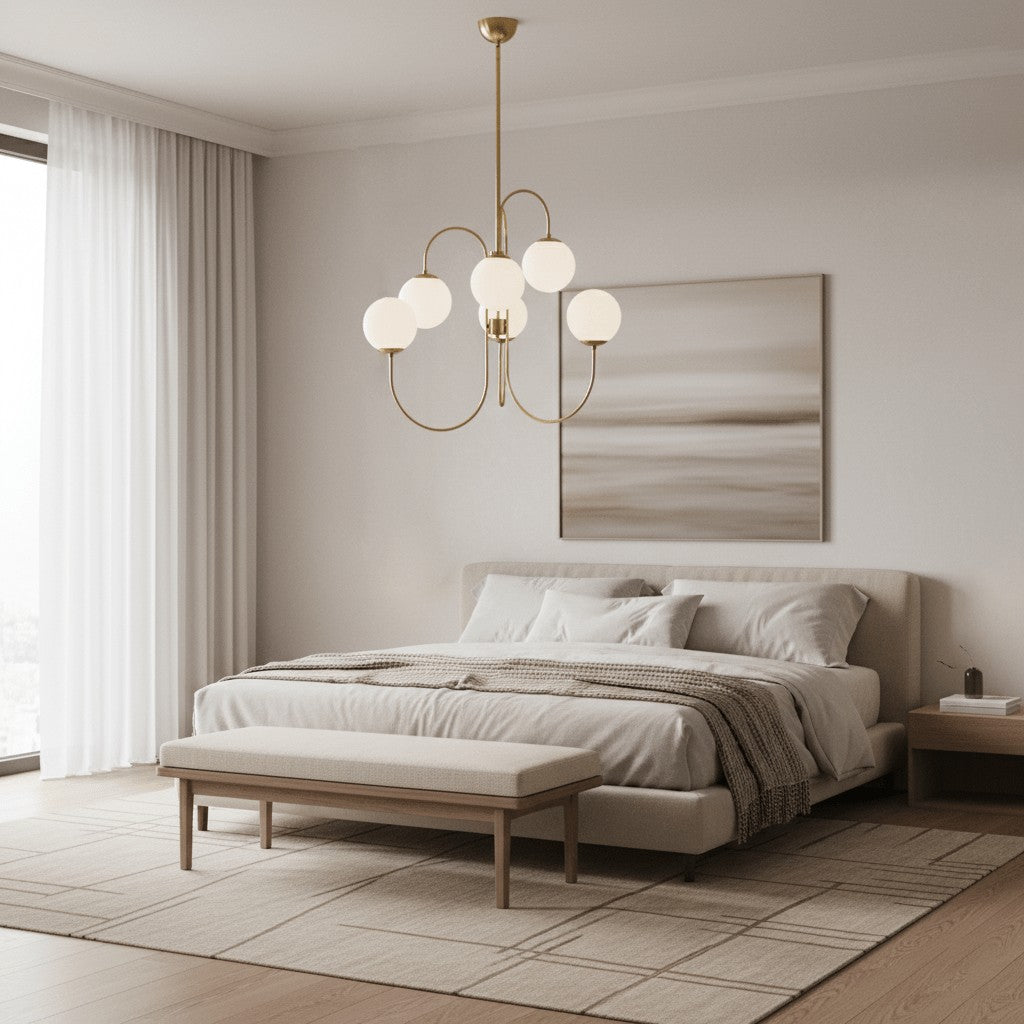 Swan Curve Glass Chandelier