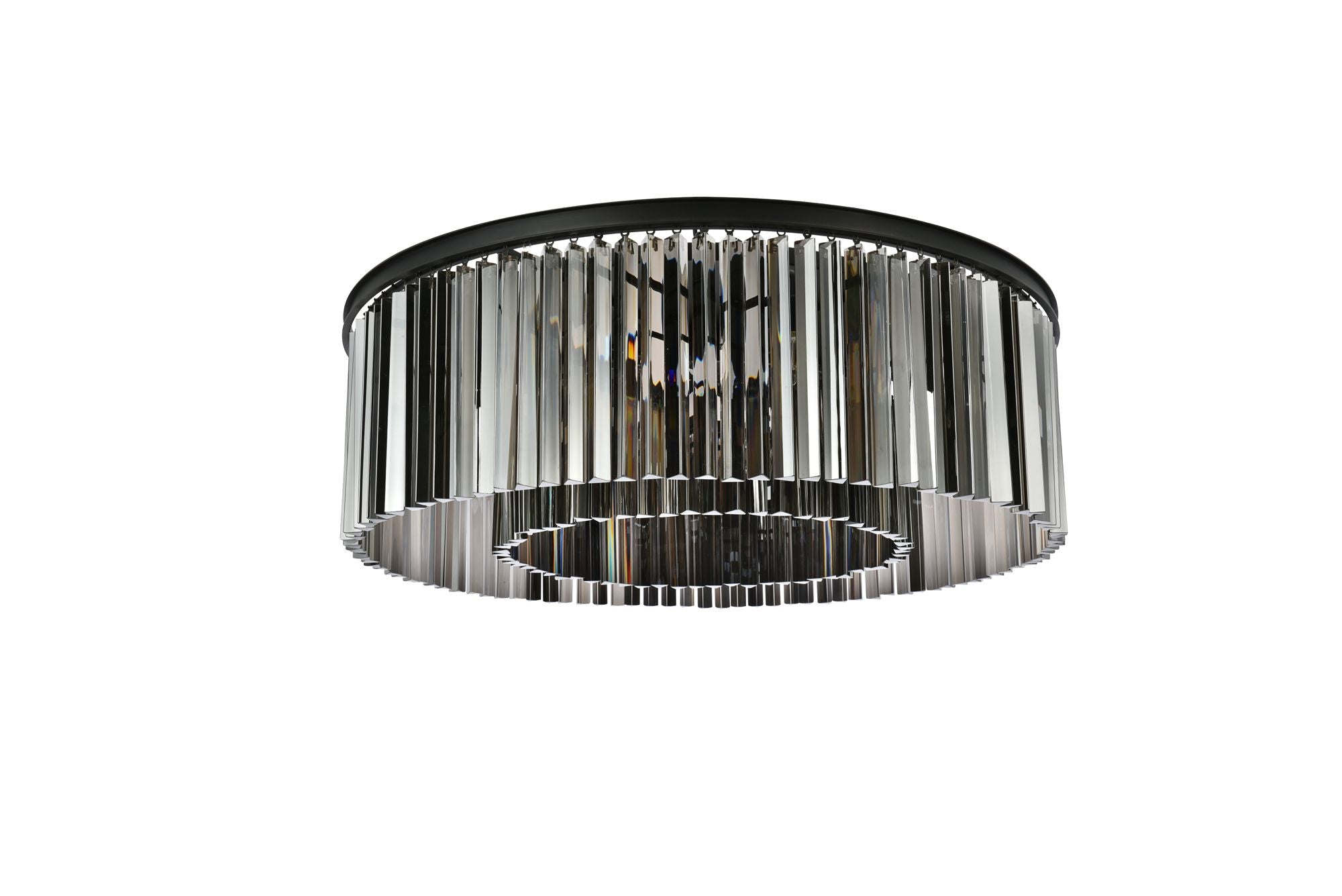 Sydney 10-Light Matte Black Flush Mount Silver