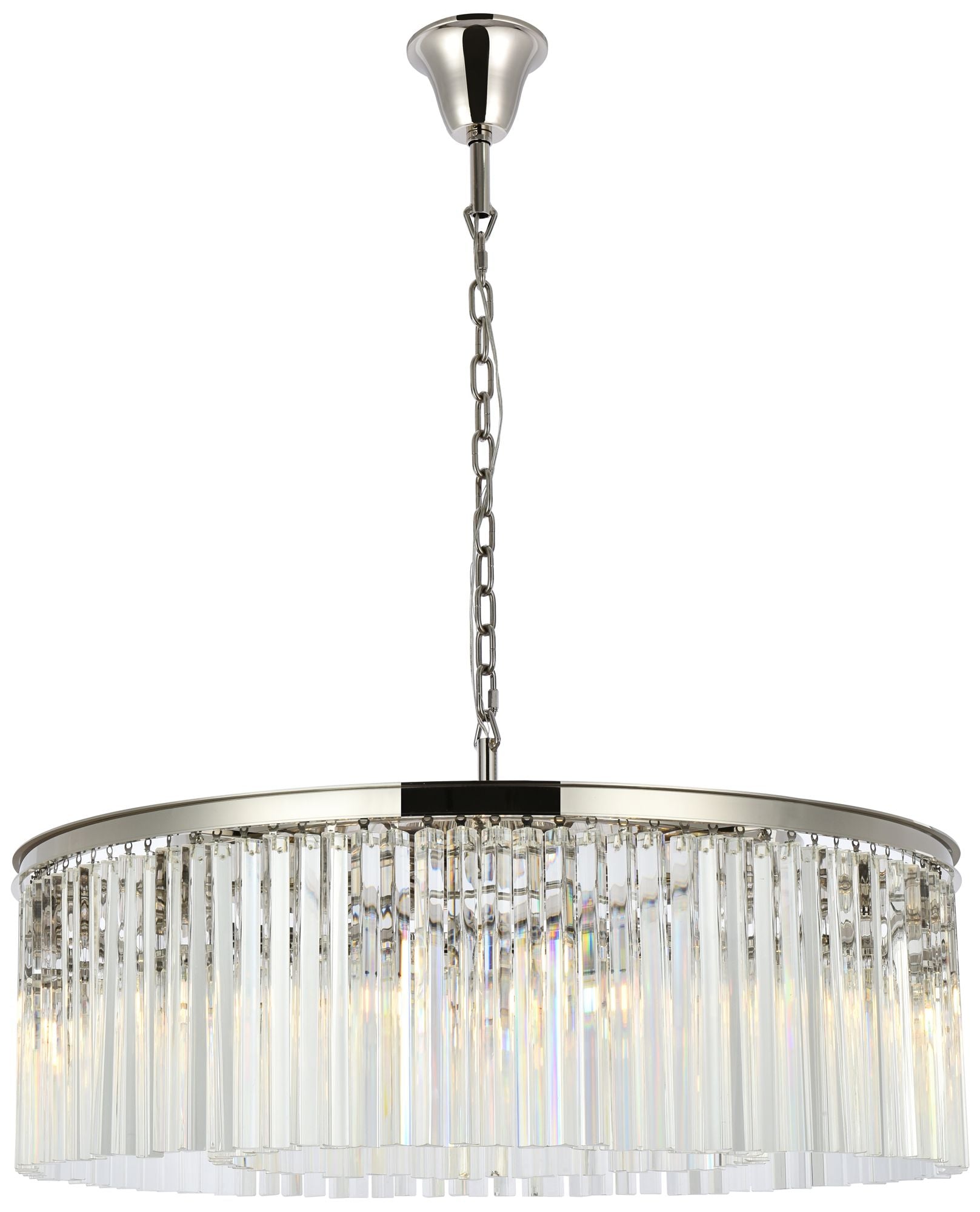Sydney 10-Light Polished Nickel Chandelier Clear