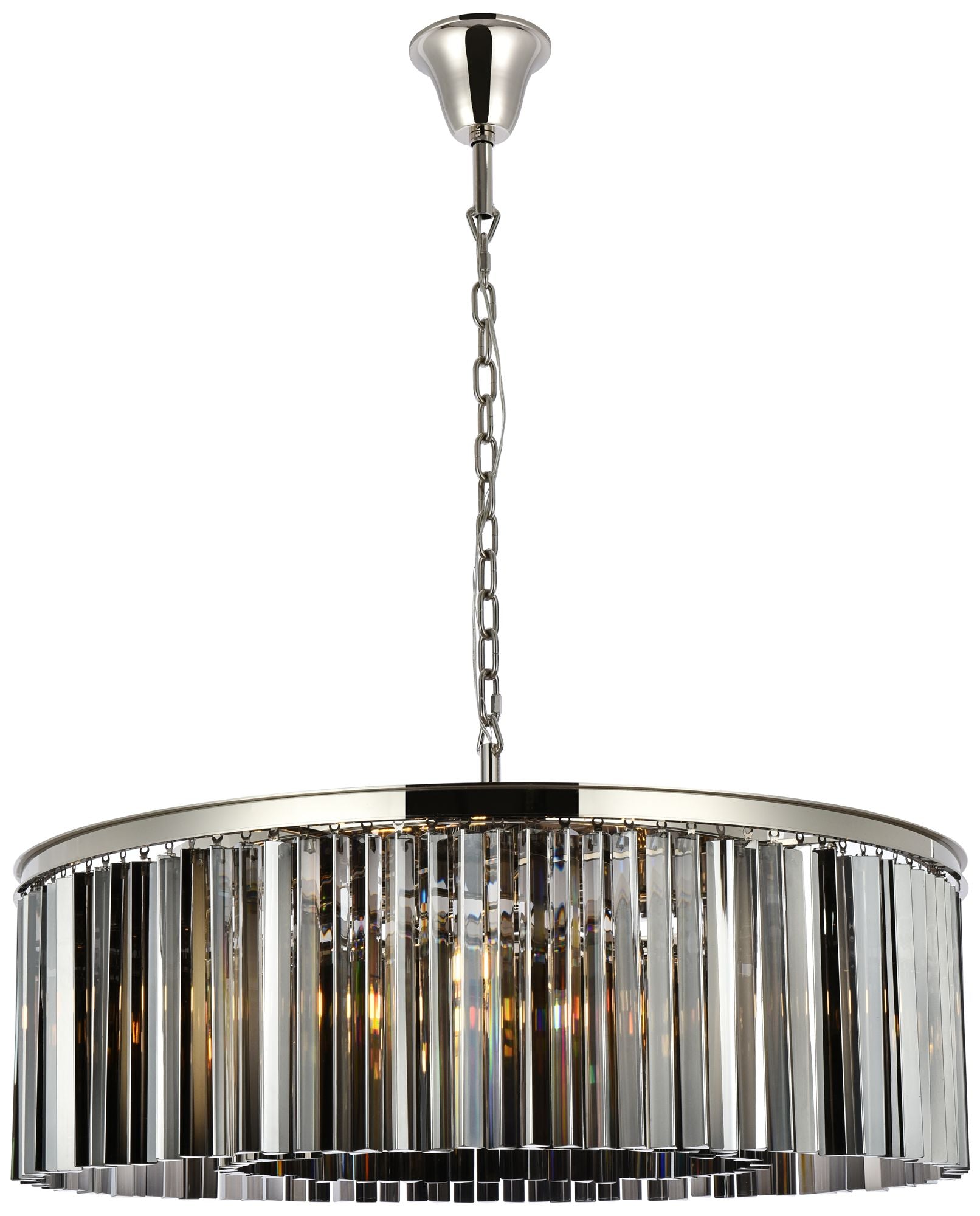 Sydney 10-Light Polished Nickel Chandelier Silver Shade