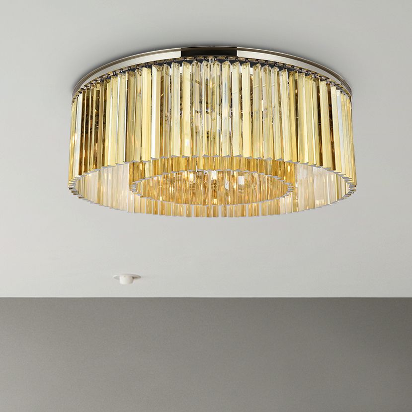 Sydney 10-Light Polished Nickel Flush Mount