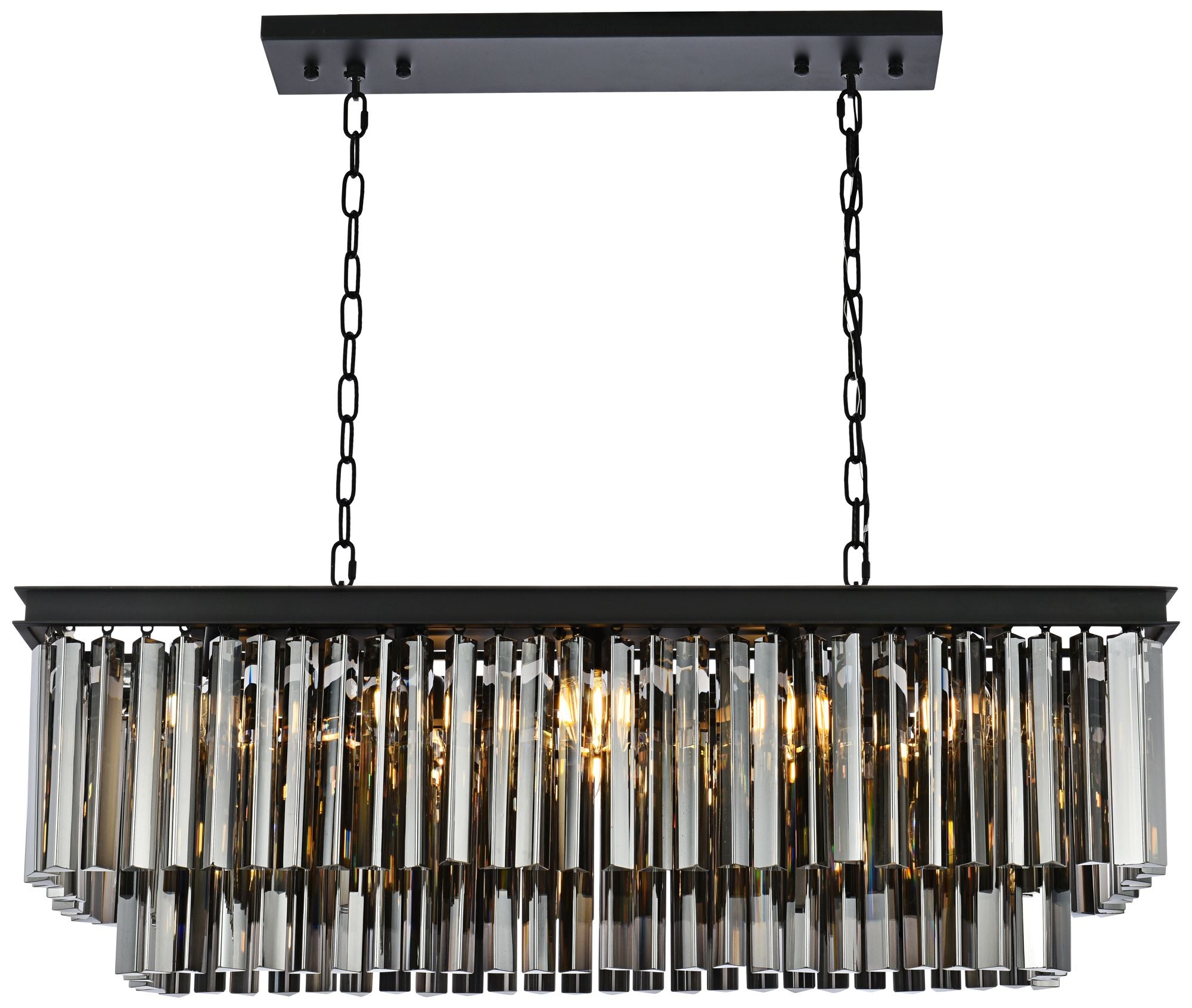 Sydney 12-Light Matte Black Chandelier (Grey)