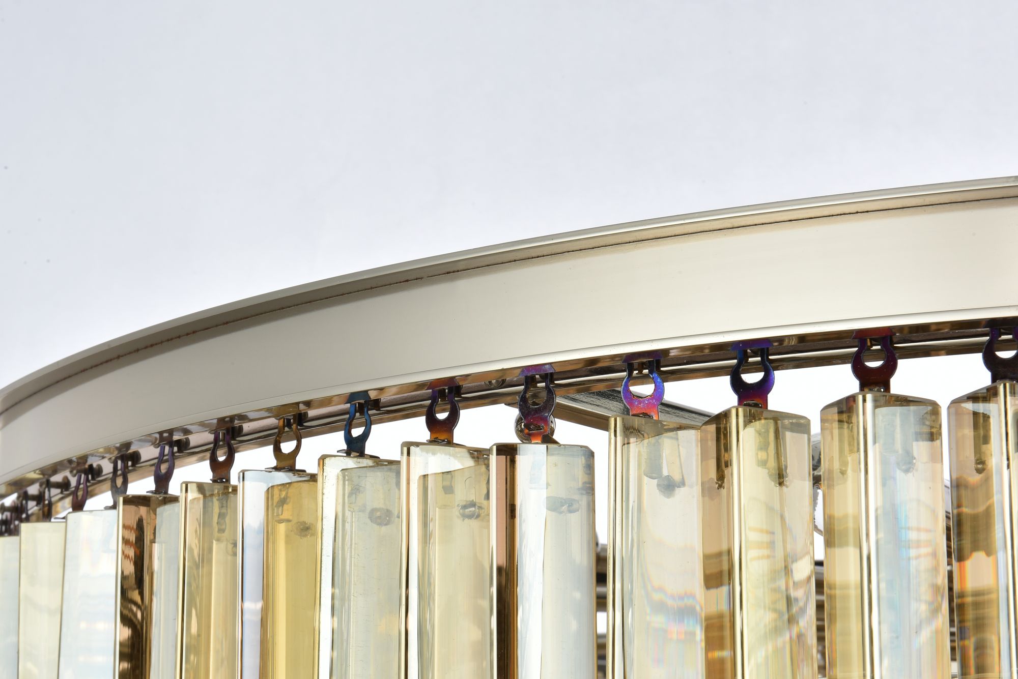 Sydney 33-Light 44" Polished Nickel Chandelier Golden Teak