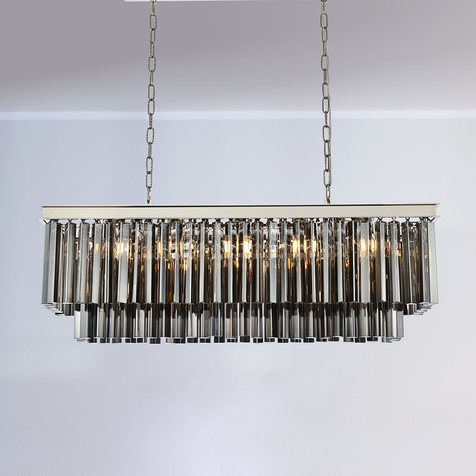 Sydney 40" Wide Polished Nickel 12-Light Linear Pendant