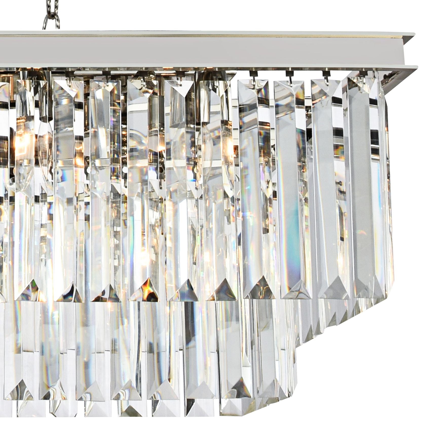 Sydney 40"W Nickel and Crystal Kitchen Linear Pendant