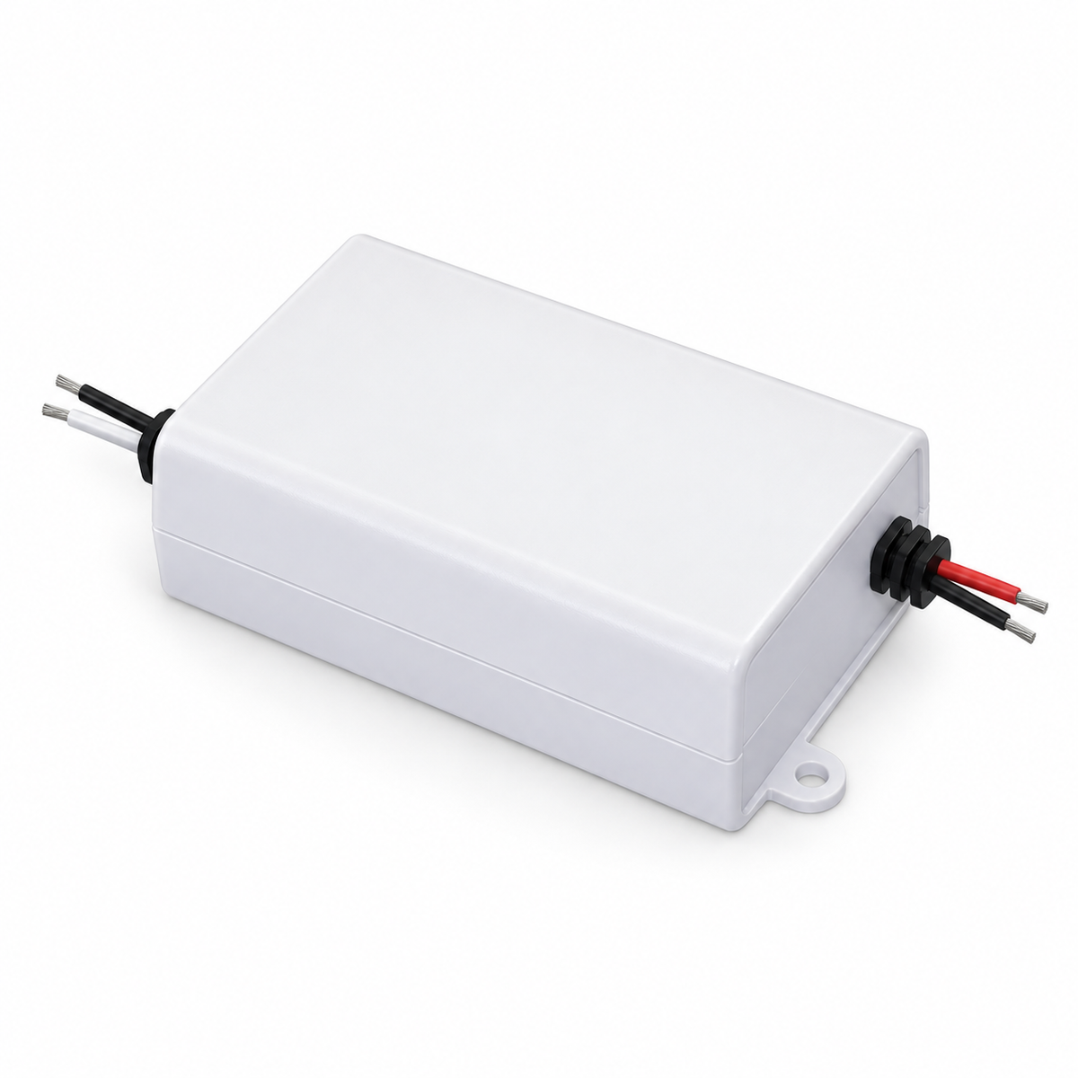 Compact rectangular LED driver with input and output lead wires
