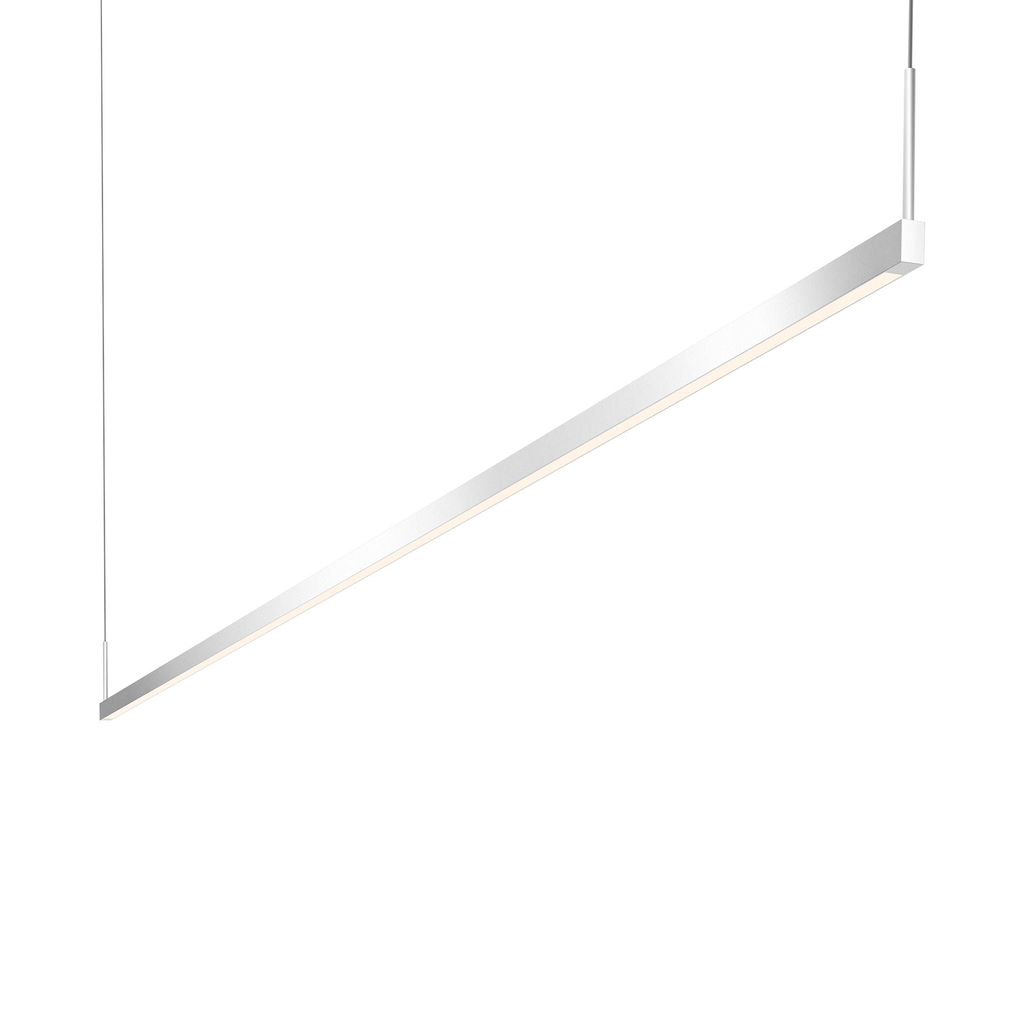Thin-Line 96" Wide Bright Satin Aluminum LED Chandelier