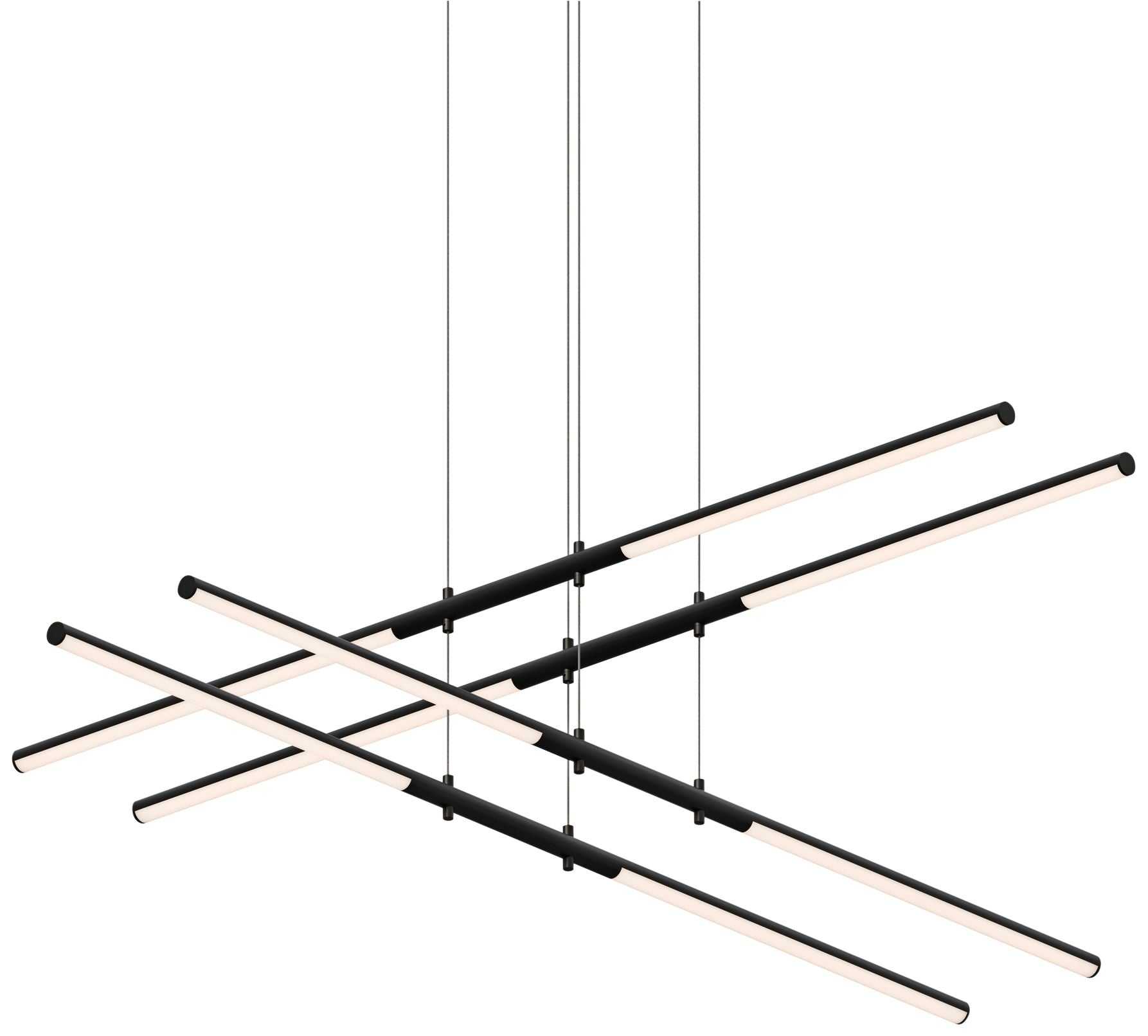 Tik-Tak? 47.5" Wide Black Stack 2-Tier LED Chandelier
