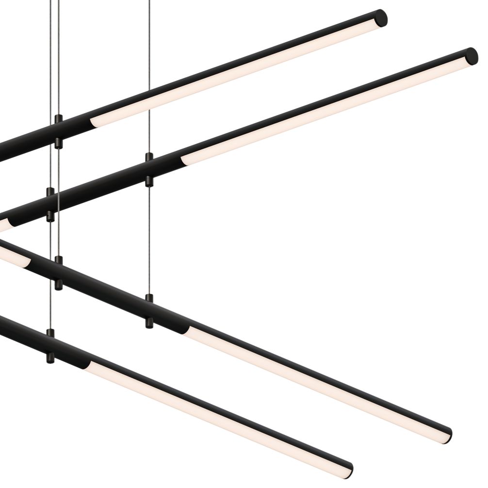 Tik-Tak? 47.5" Wide Black Stack 2-Tier LED Chandelier